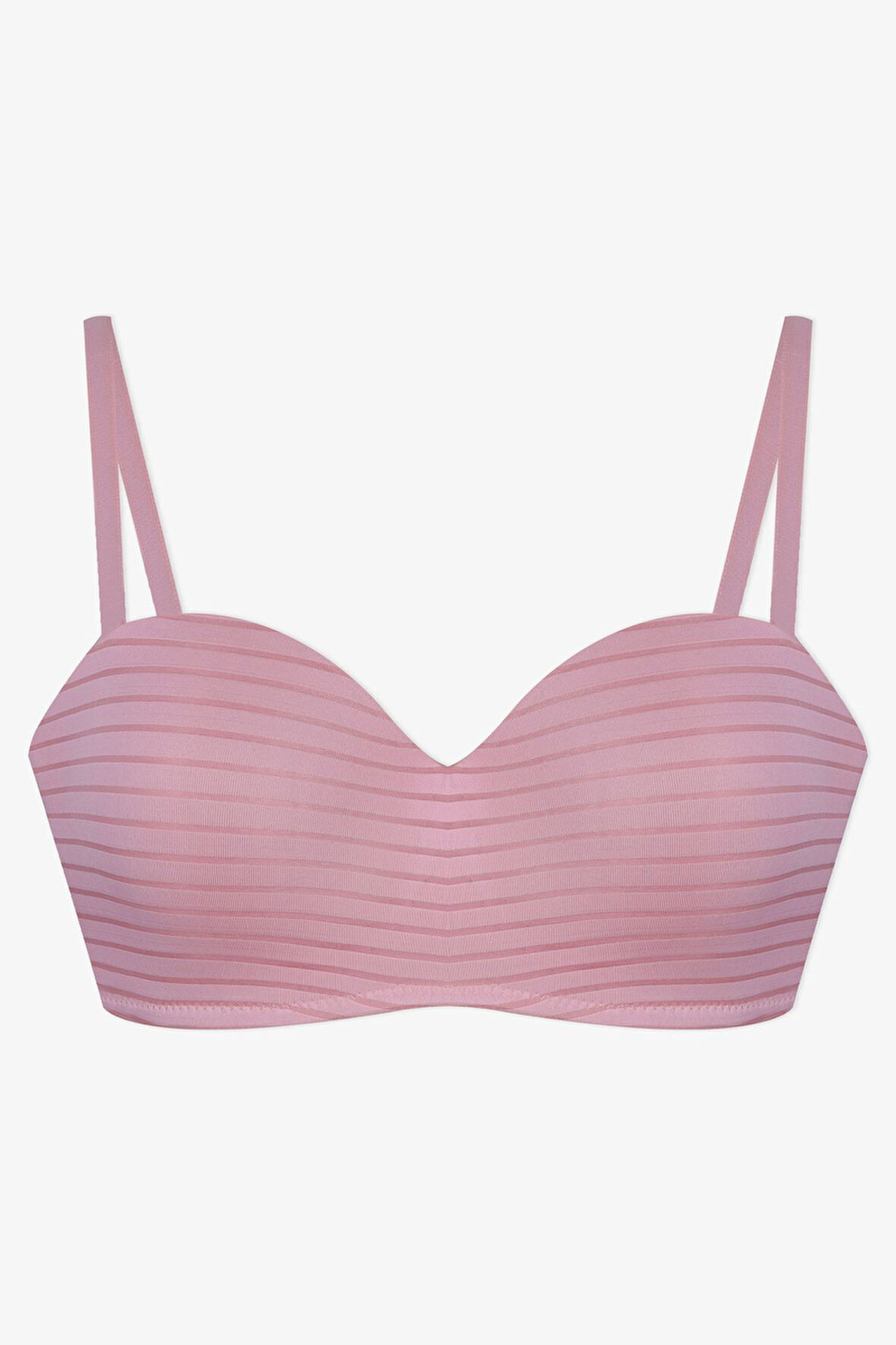 Kadın Dolgusuz Transparan Çizgili Toparlayıcı Straplez Sütyen