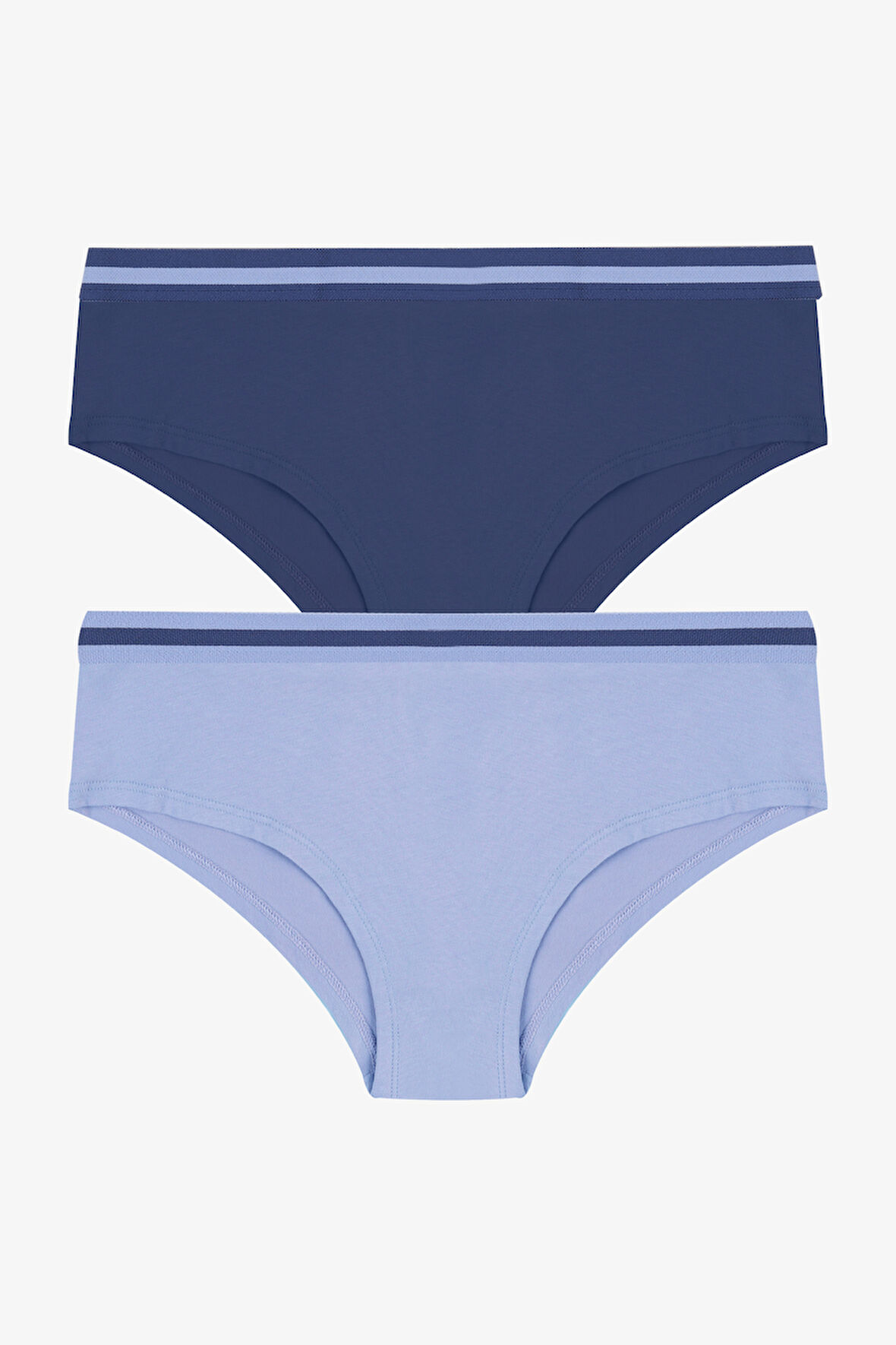 Kadın İkili Pamuklu Şardon Lastikli Hipster Külot