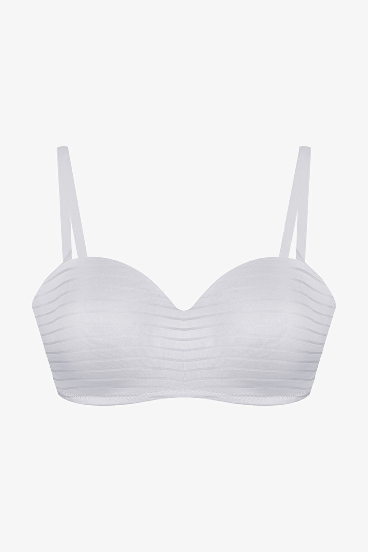 Kadın Dolgusuz Transparan Çizgili Toparlayıcı Straplez Sütyen