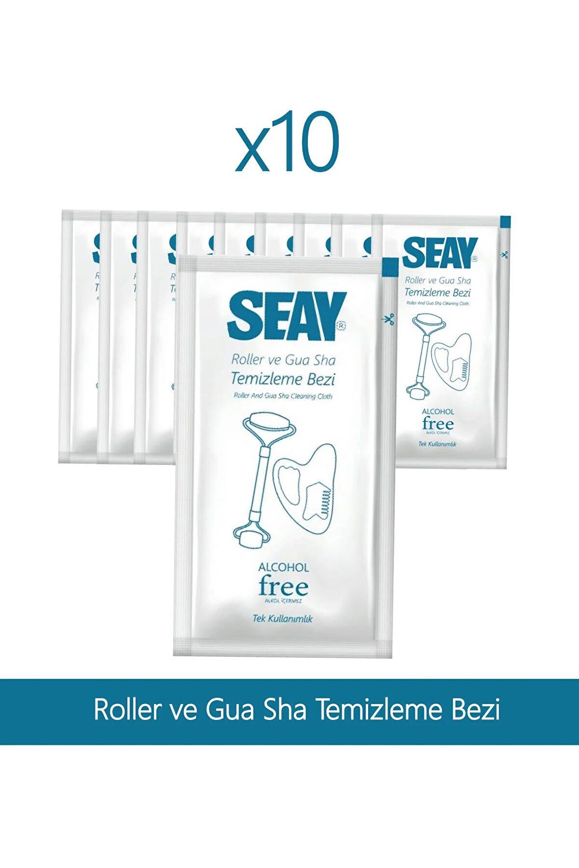 Seay Face Roller ve Gua Sha Temizleme Bezi x10