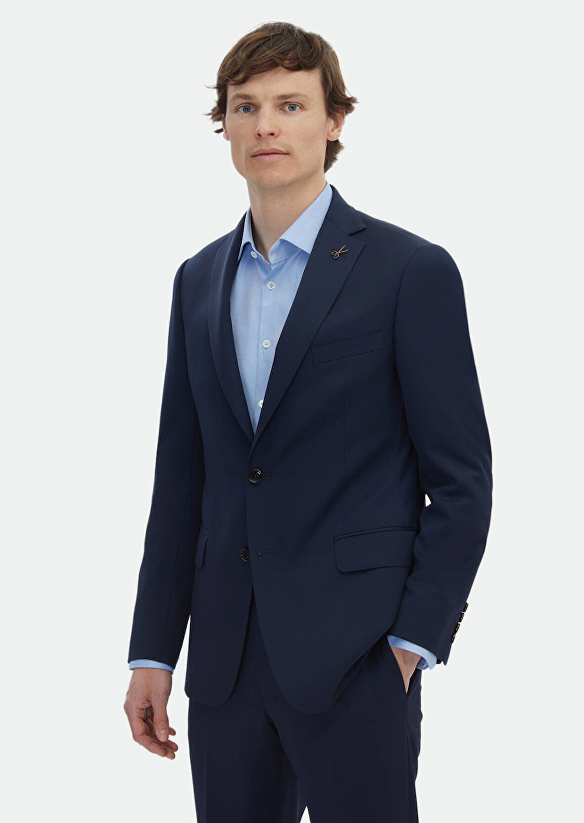 Saks Düz Regular Fit %100 Yün Takım Elbise