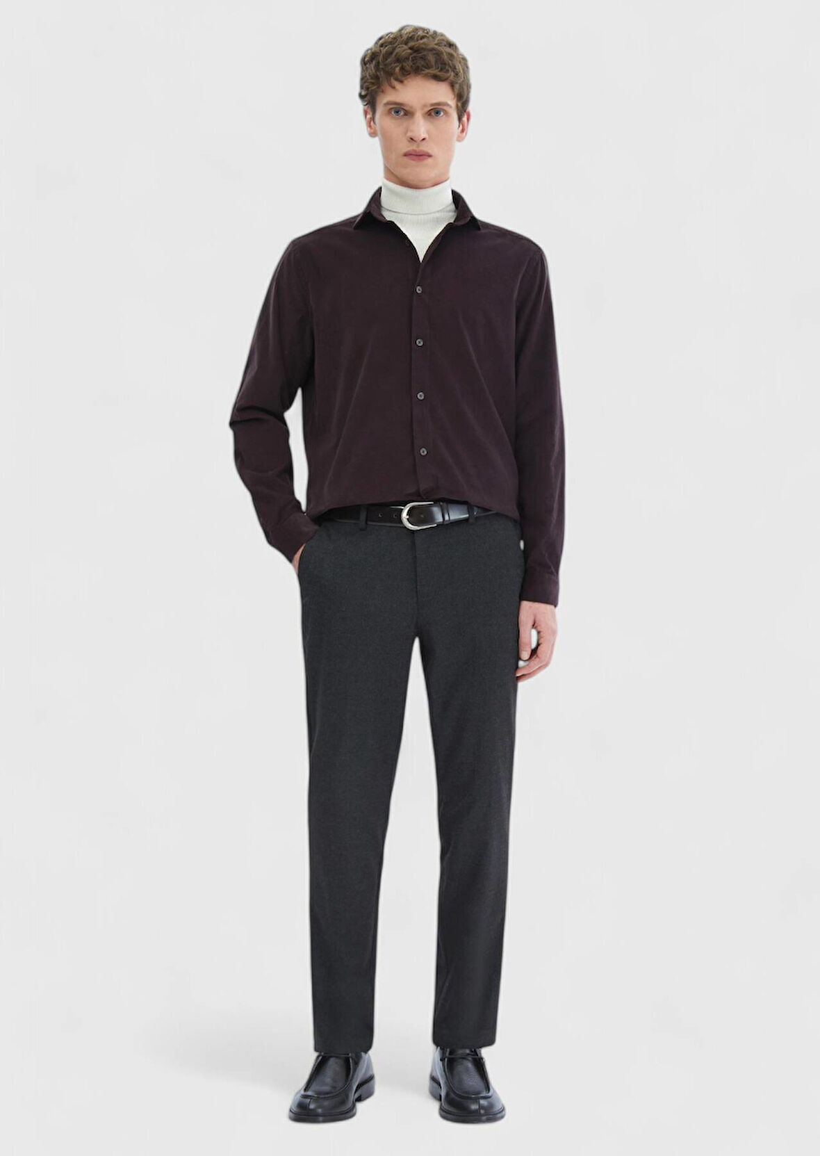 Antrasit Düz Dokuma Jogging Fit Casual Pantolon