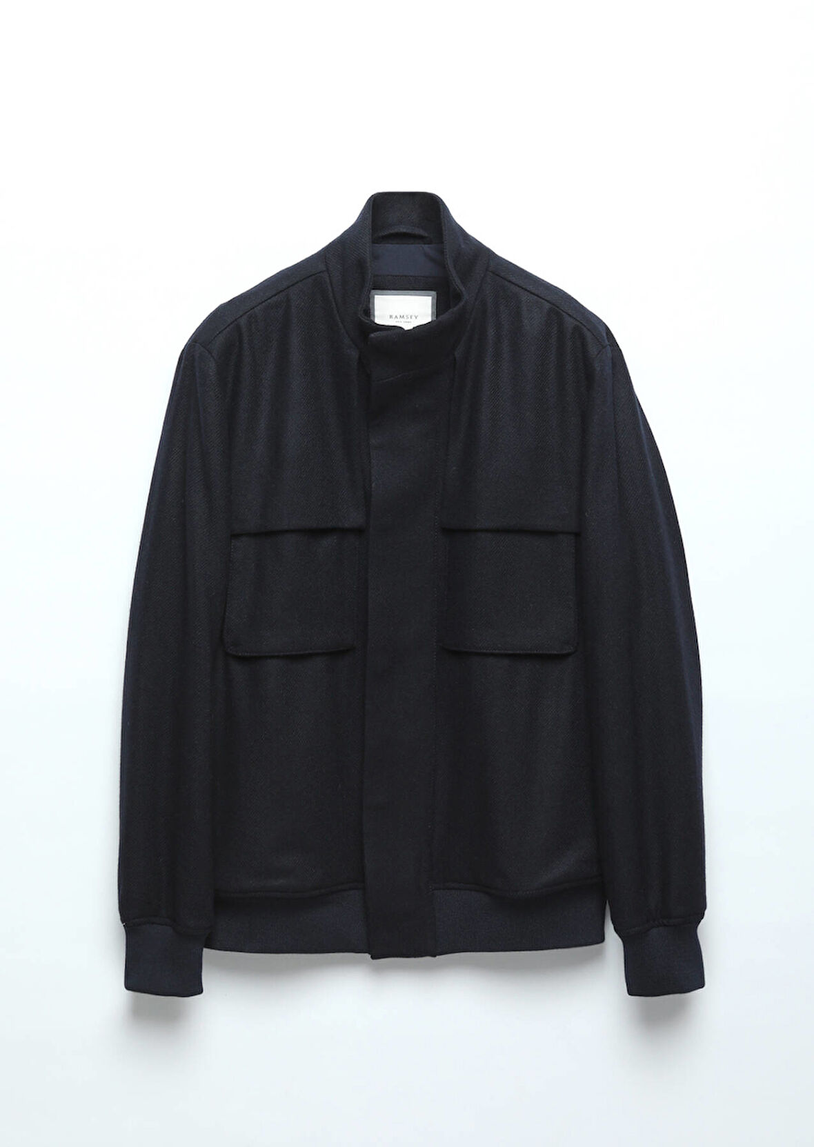 Lacivert Regular Fit Dik Yaka Casual Dokuma Mont