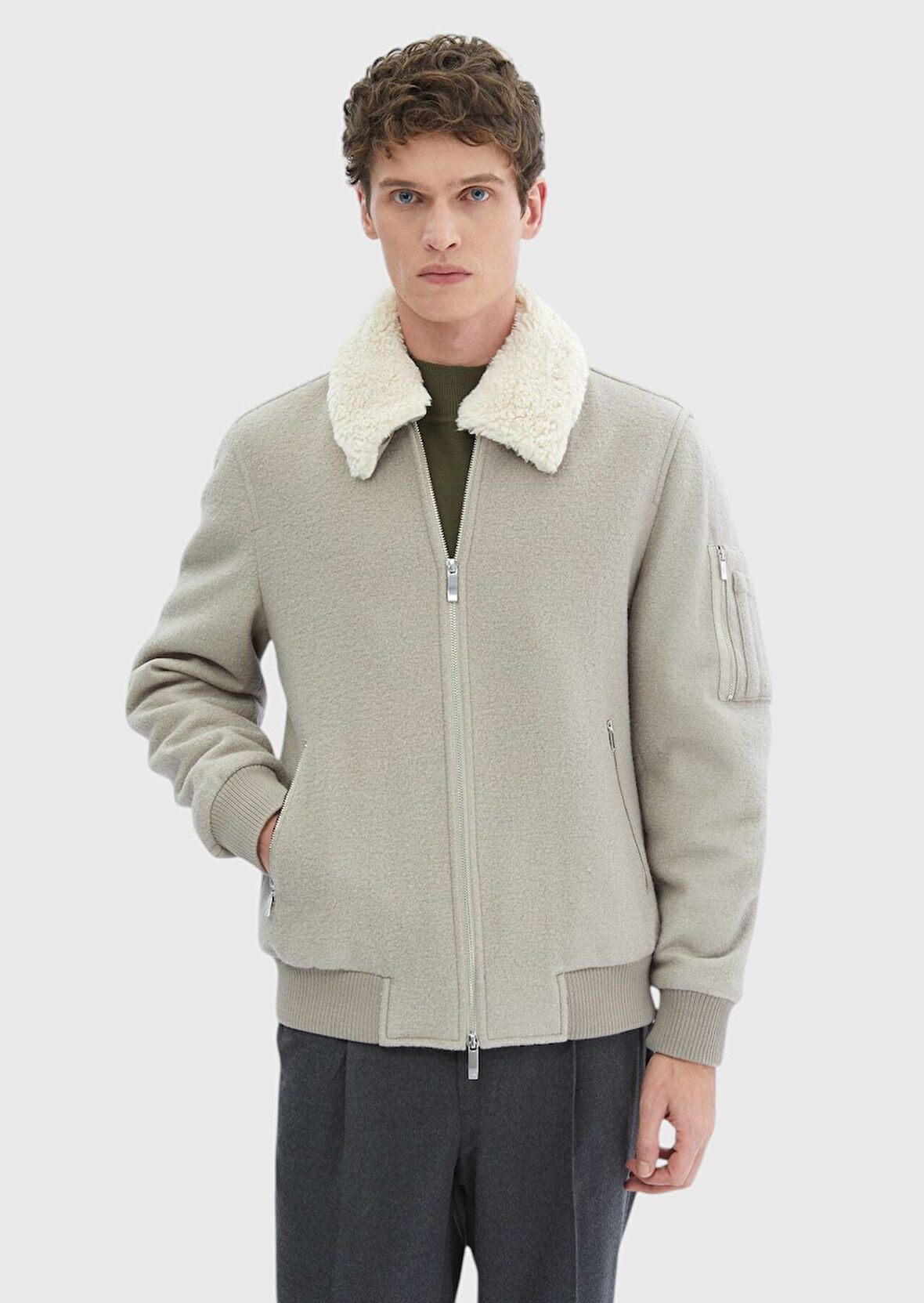 Vizon Regular Fit Casual Dokuma Mont