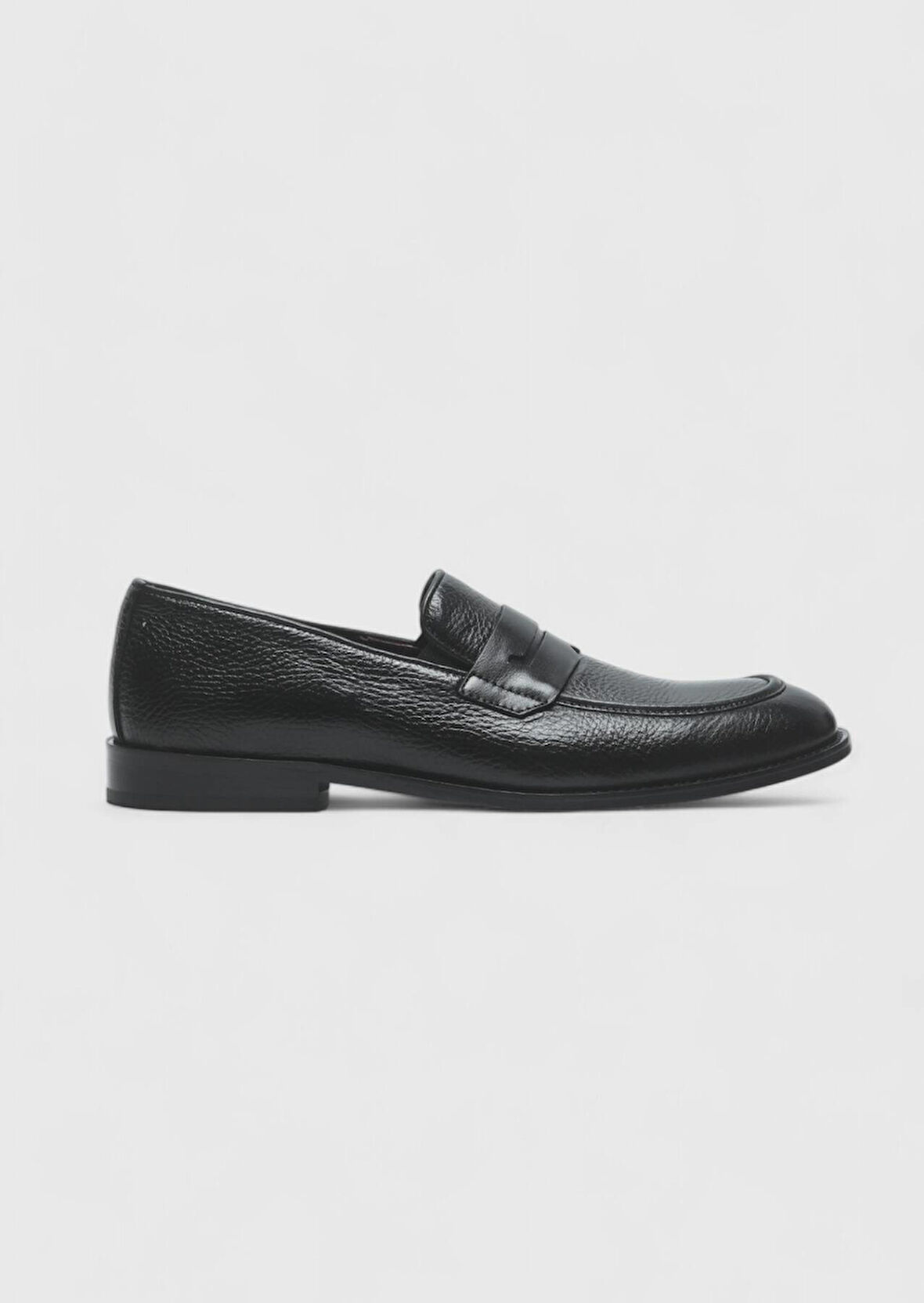 Siyah Deri Casual Loafer