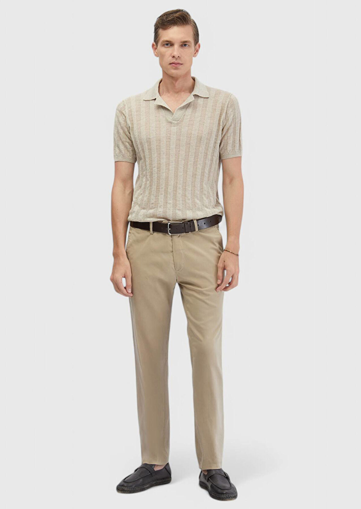 Vizon Düz Dokuma Regular Fit Casual Pantolon