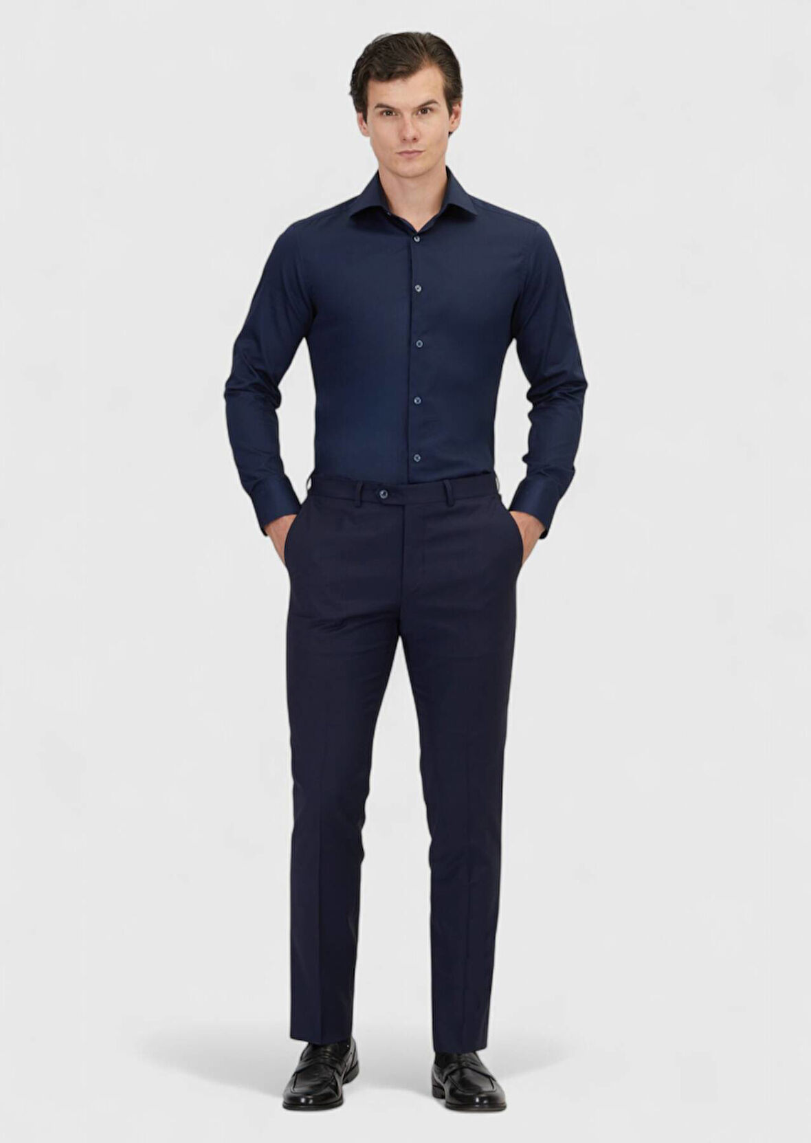 Saks Düz Kumaş Modern Fit Klasik Yün Karışımlı Pantolon