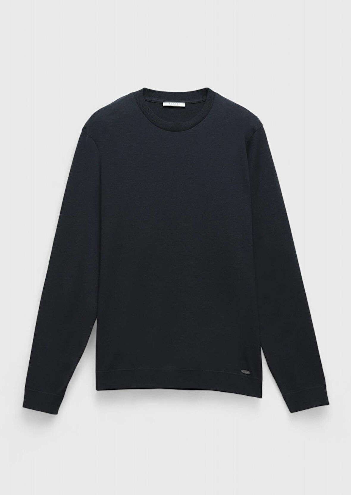 Lacivert Bisiklet Yaka Düz Sweatshırt