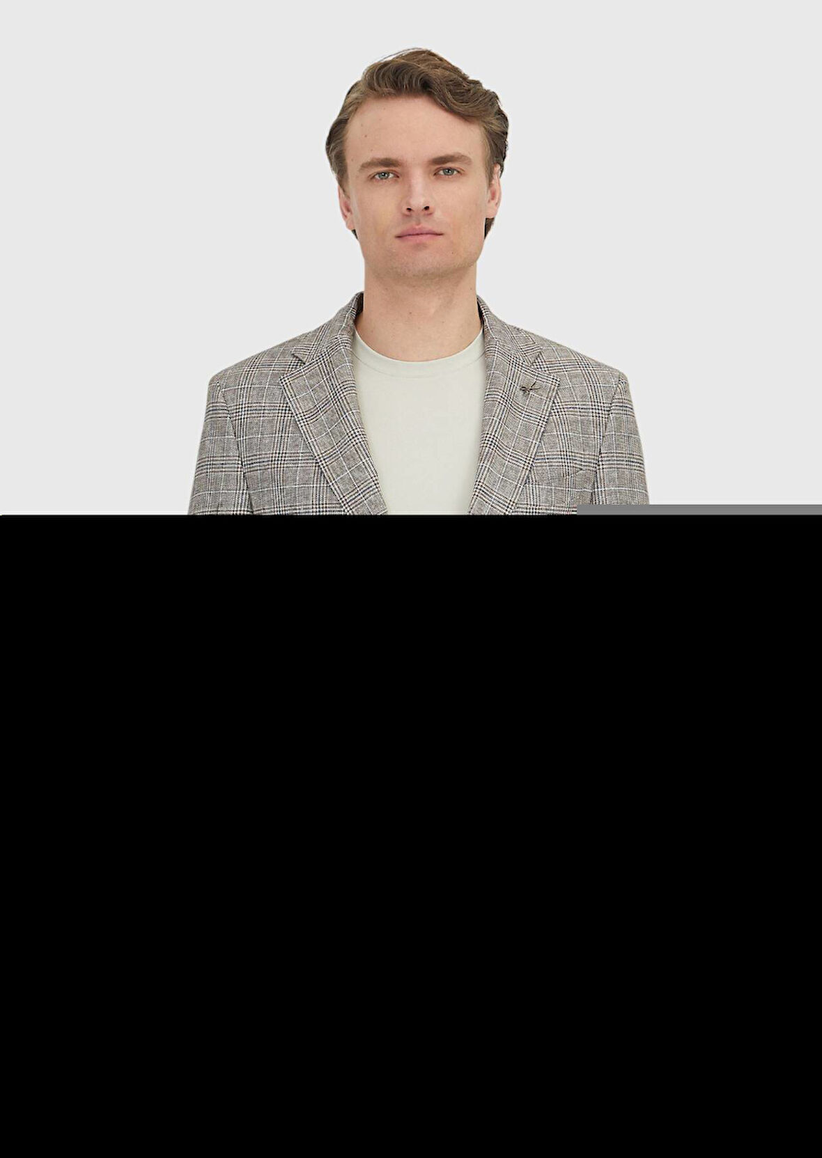 Vizon Düz Zeroweight Slim Fit Yün Karışımlı Ceket