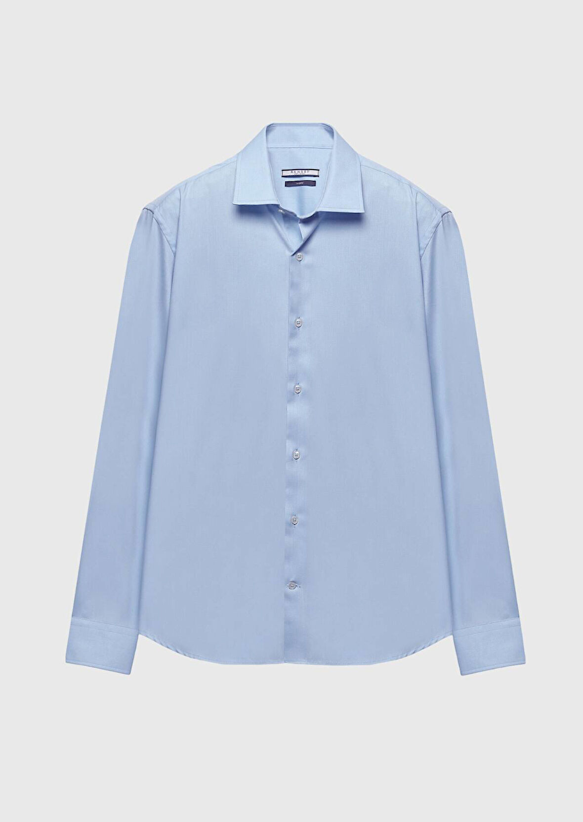 Açık Mavi Regular Fit Dokuma Klasik %100 Pamuk Gömlek