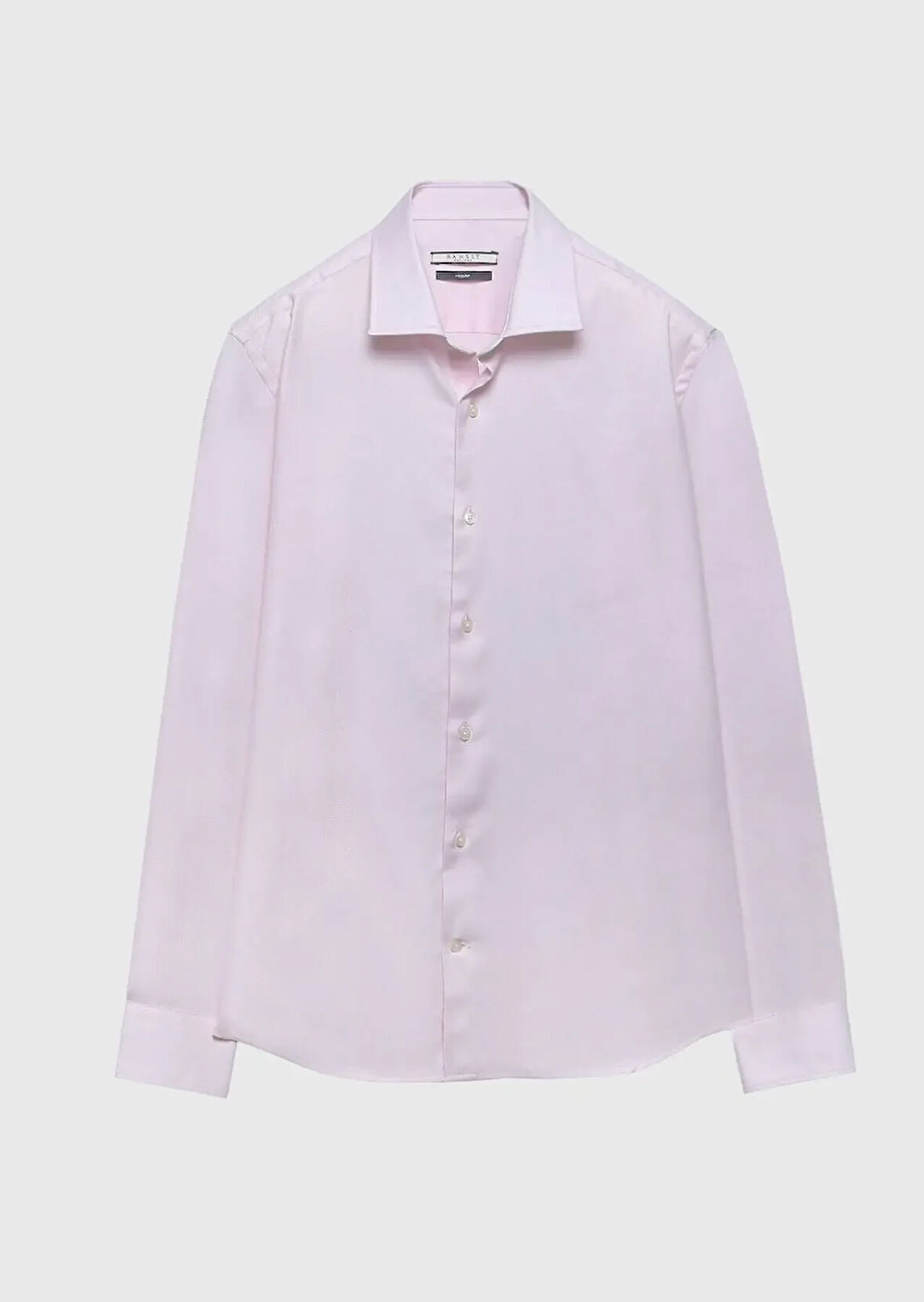 Pembe Regular Fit Dokuma Klasik %100 Pamuk Gömlek