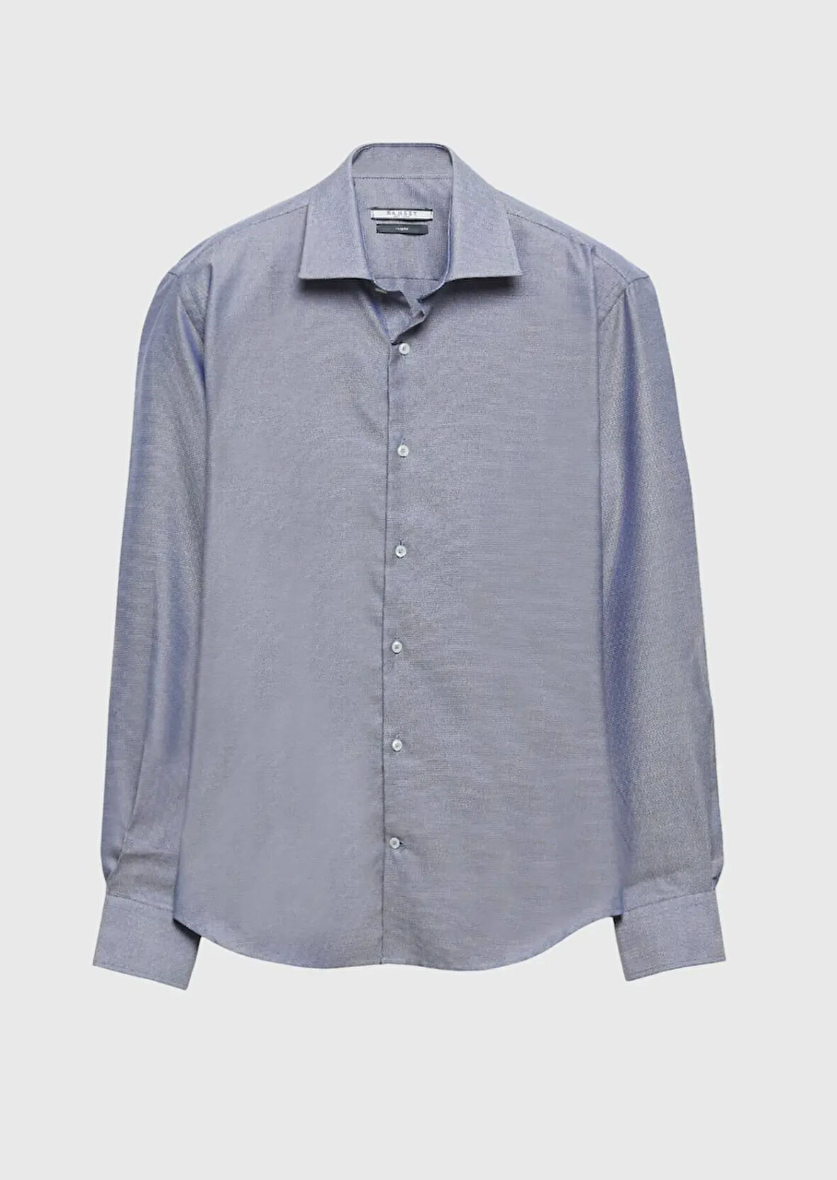 Lacivert Regular Fit Dokuma Klasik %100 Pamuk Gömlek