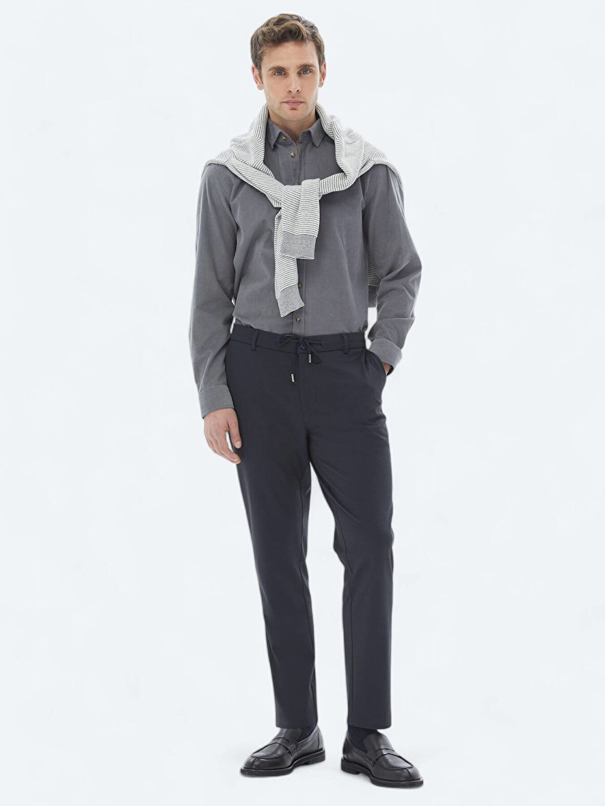 Lacivert Örme Jogging Fit Casual Pantolon