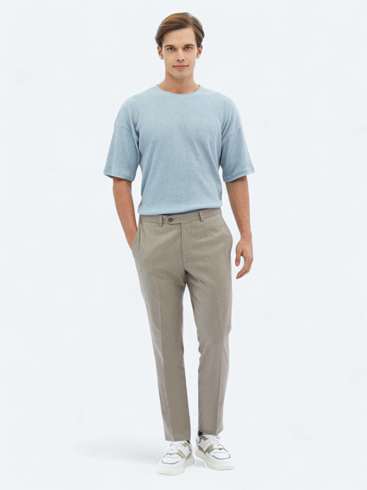 Vizon Düz Dokuma Fitted Fit Klasik Pantolon