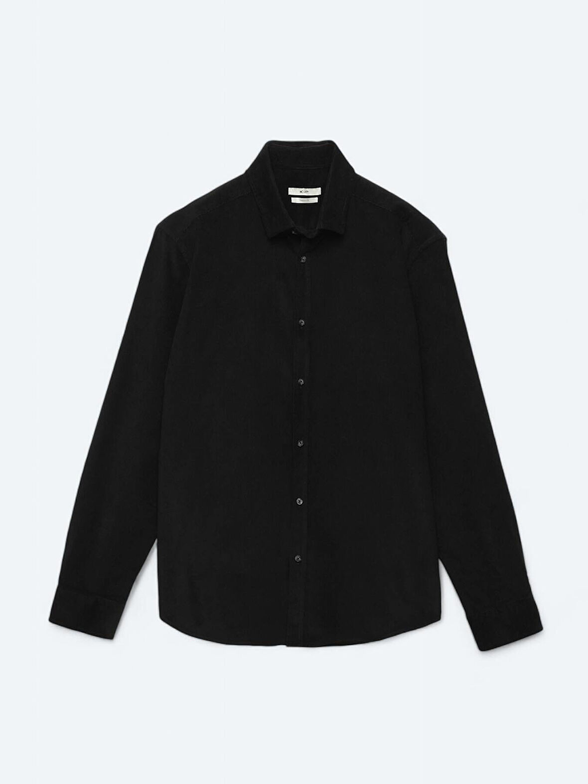 Siyah Fitilli Regular Fit Dokuma Kadife Casual %100 Pamuk Gömlek