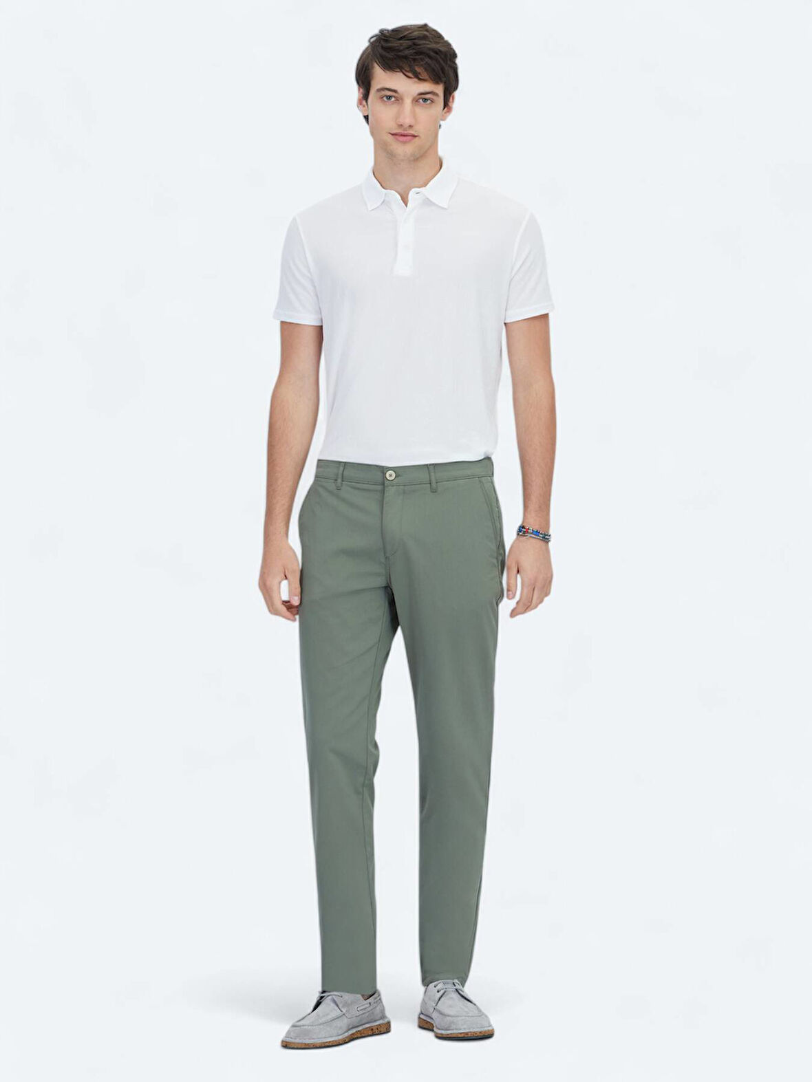 Haki Dokuma Slim Fit Casual Pantolon