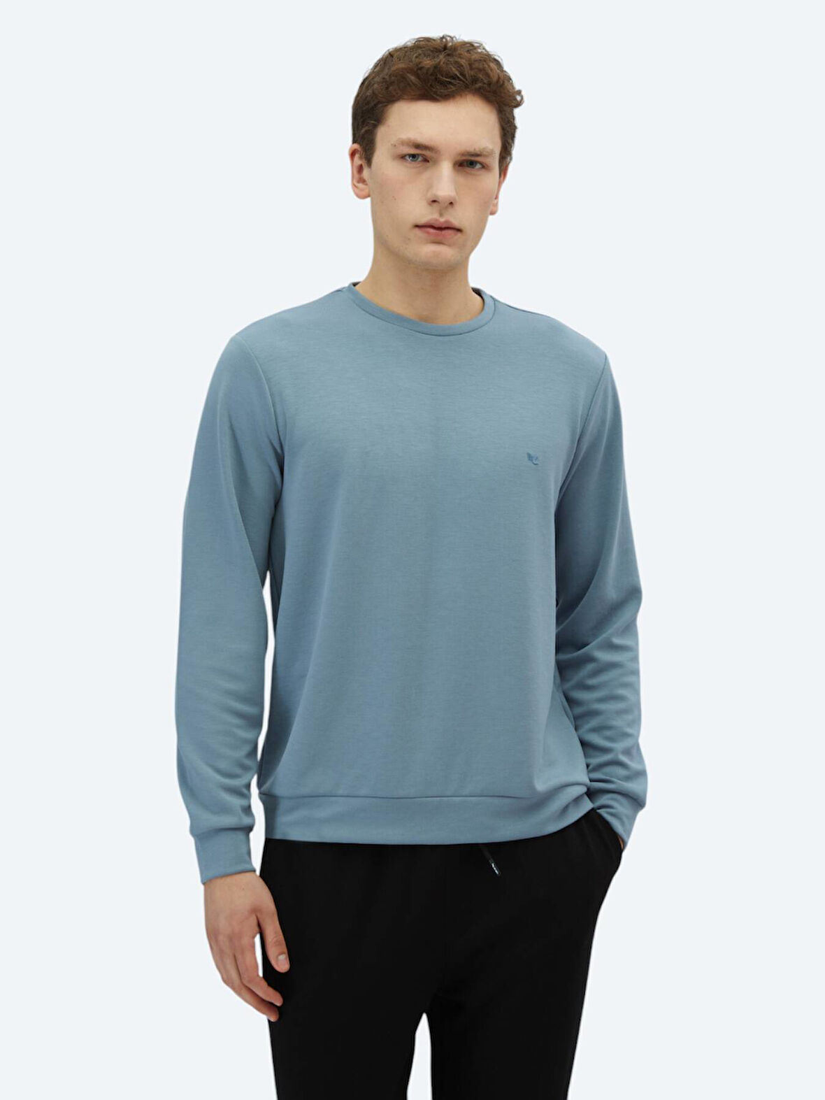 Mavi Bisiklet Yaka Sweatshırt