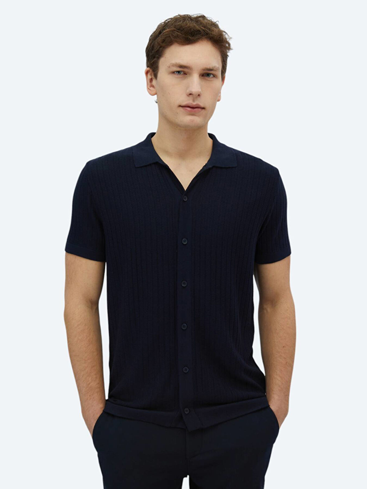 Lacivert Desenli Triko