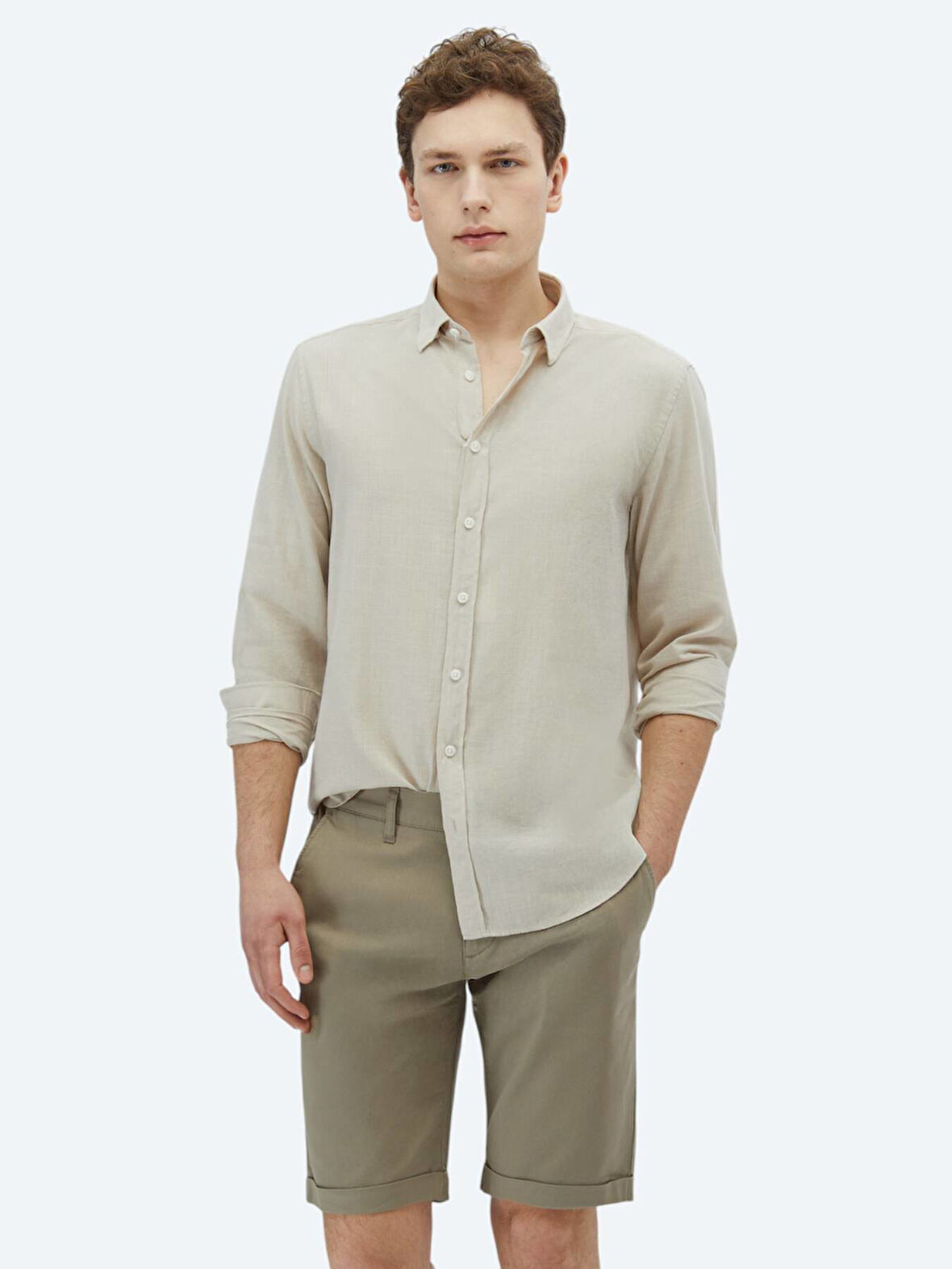 Taş Düz Regular Fit Dokuma Casual %100 Pamuk Gömlek