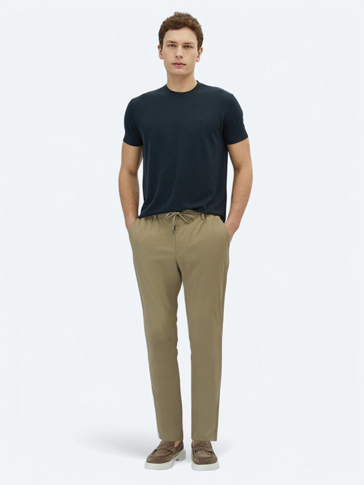 Vizon Düz Dokuma Jogging Fit Casual Pantolon