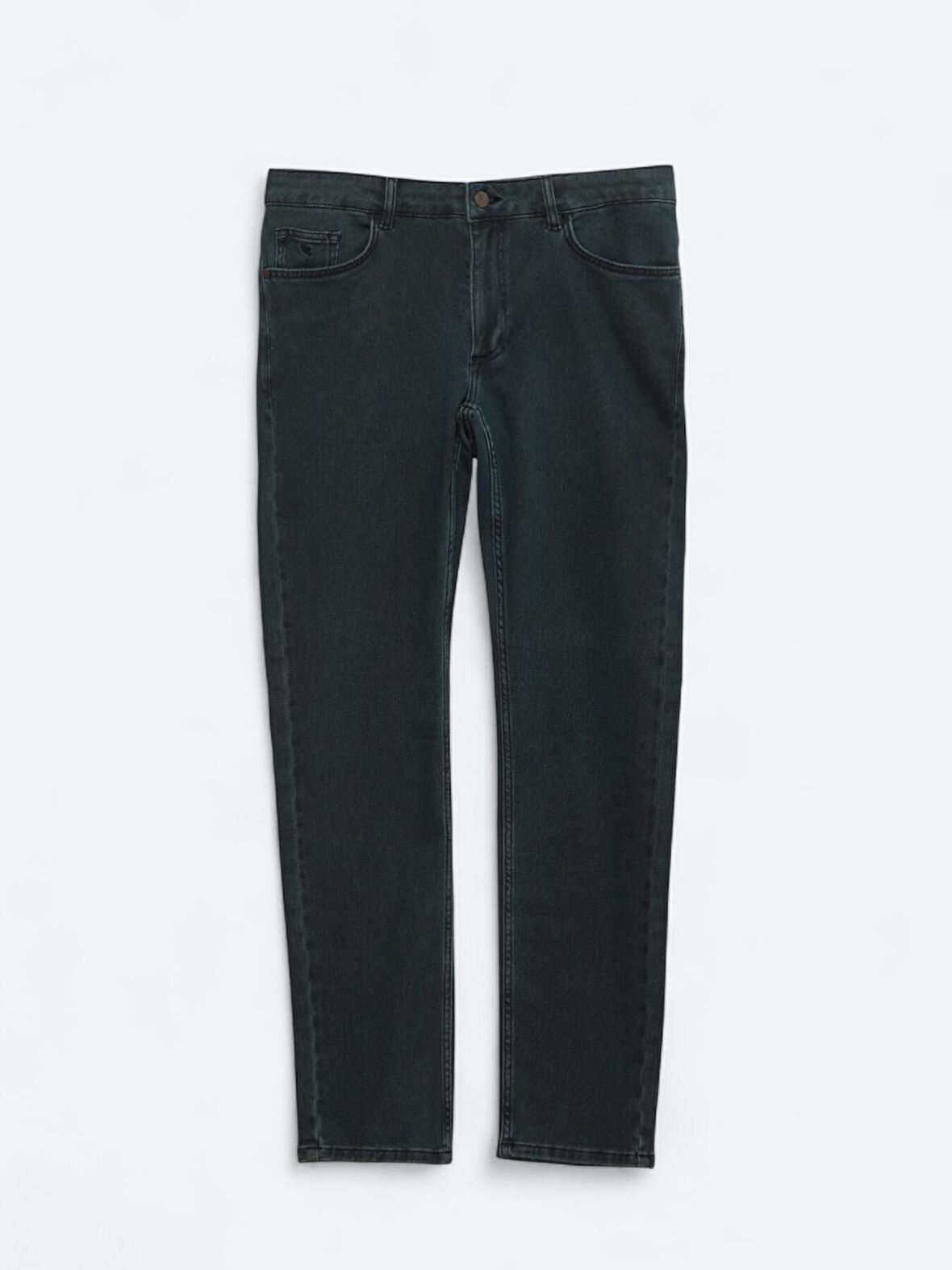 Lacivert Slim Fit Denim Pamuk Karışımlı Pantolon