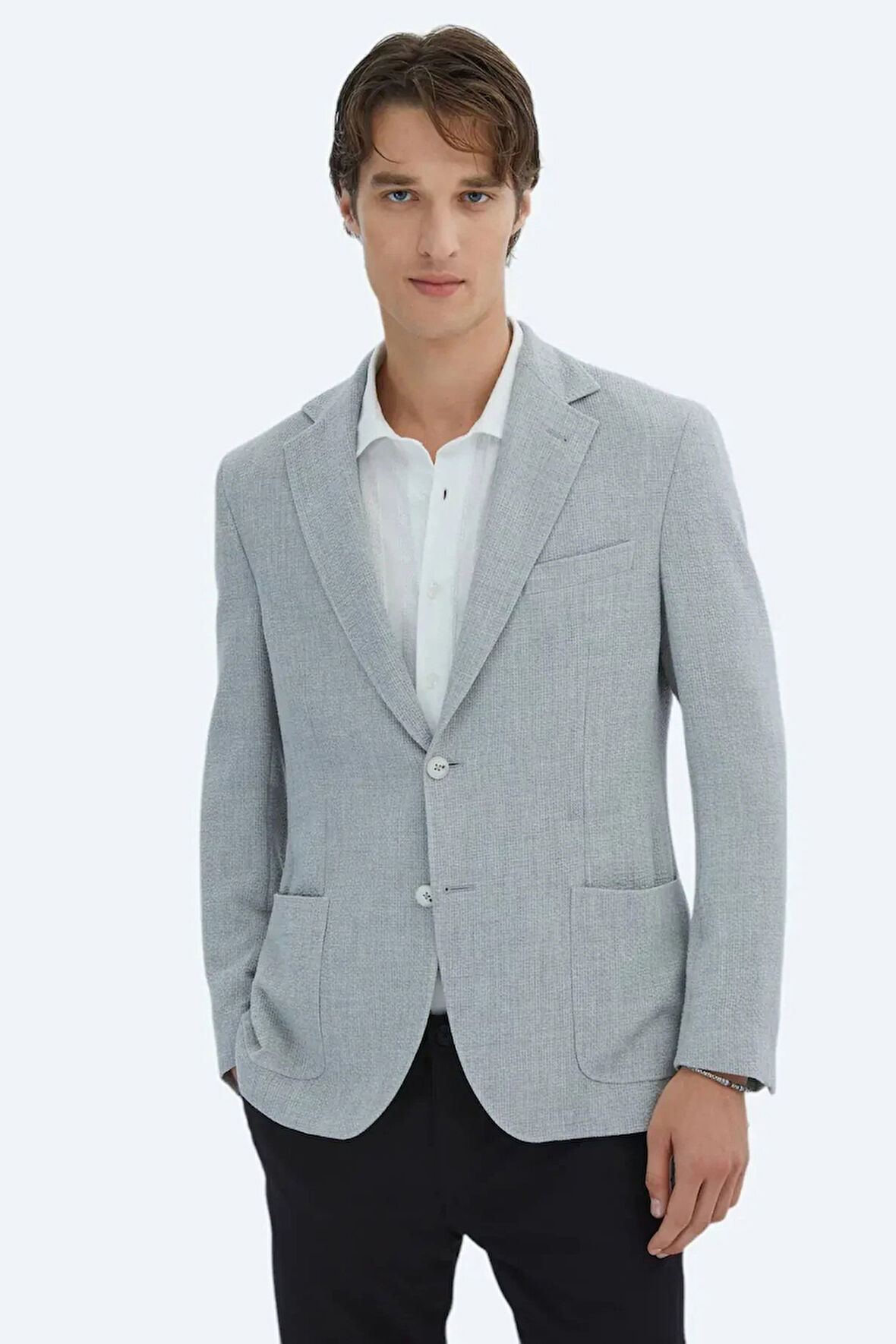 Kip Erkek Desenli Modern Fit Ceket CK-2716 Gri