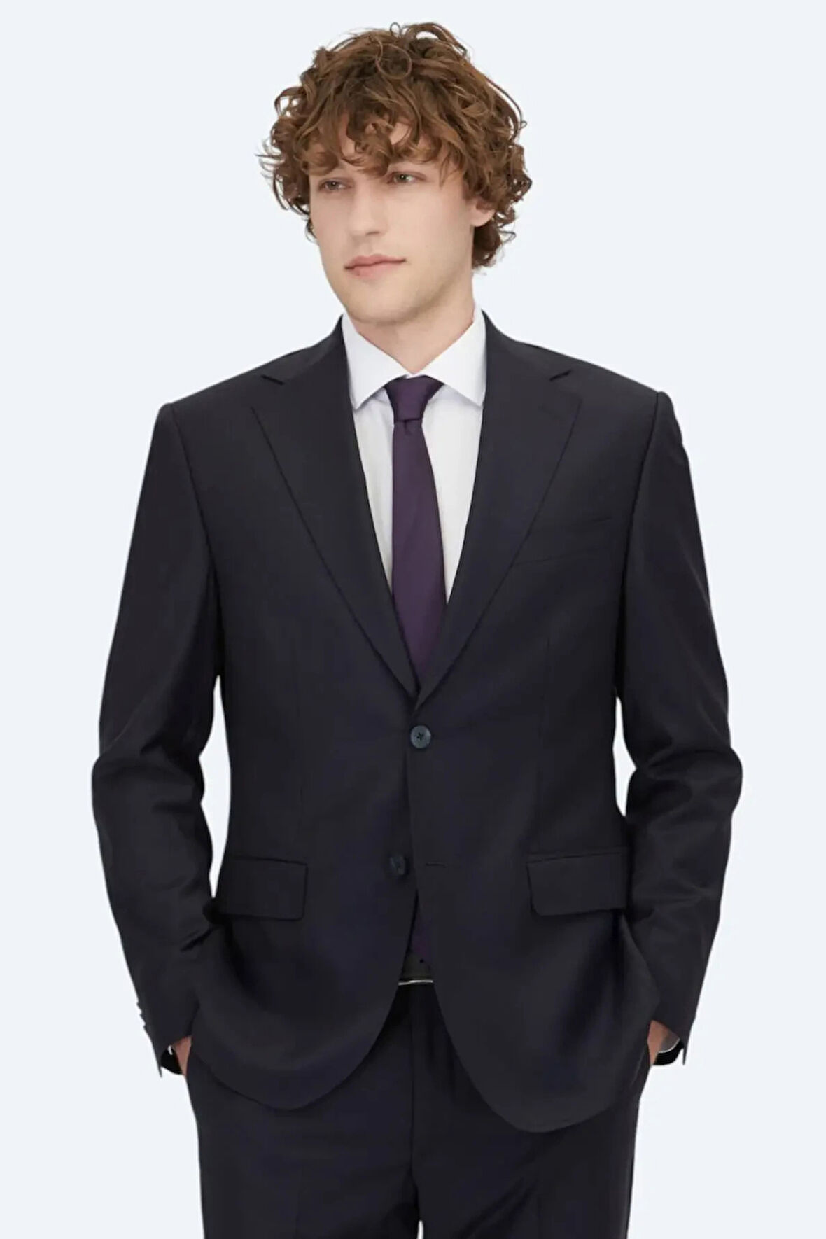 Kip Erkek Modern Fit Yün Karışımlı Takım Elbise TKM-2068 Lacivert