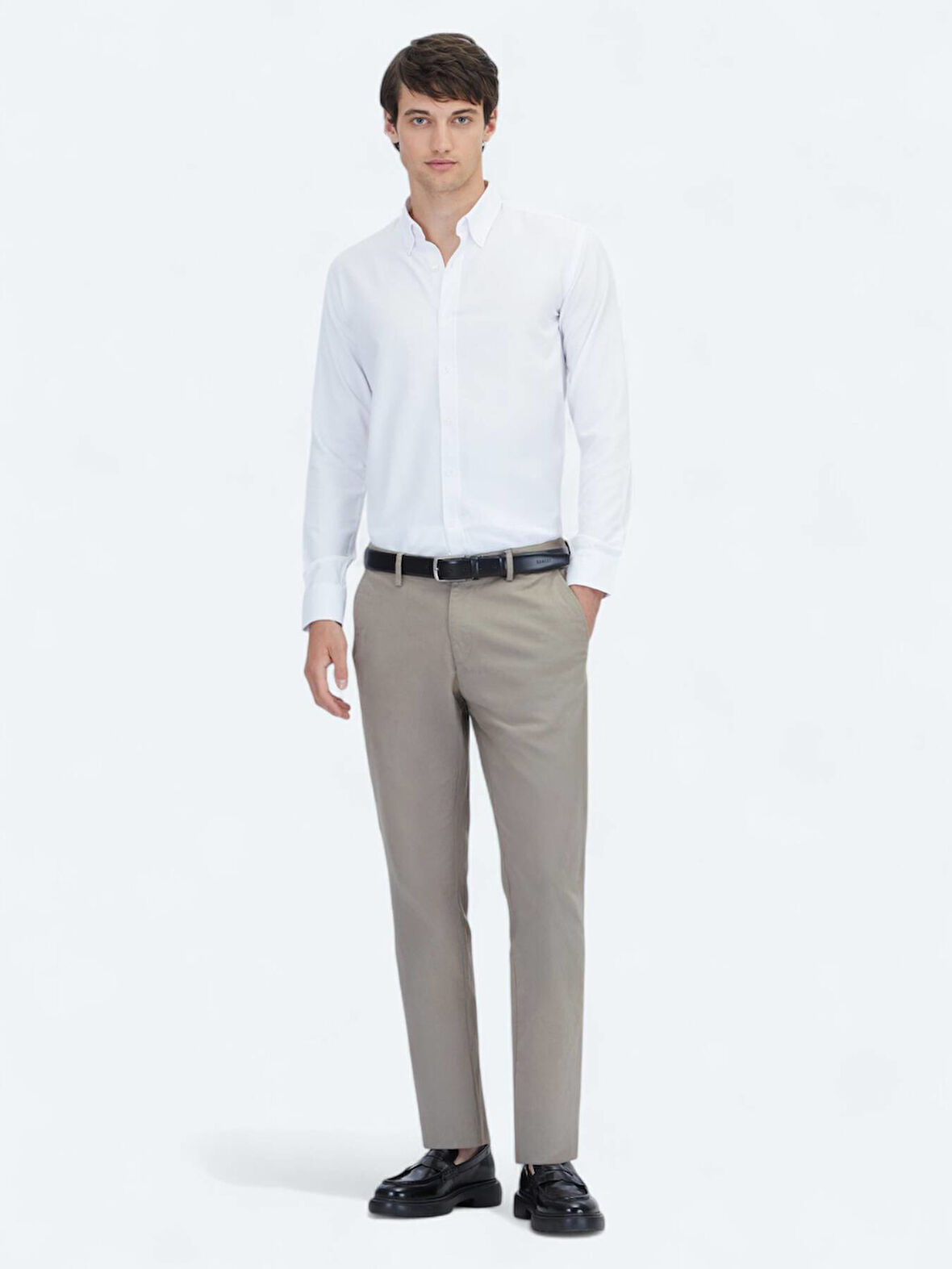 Vizon Düz Dokuma Regular Fit Casual Pamuk Karışımlı Pantolon