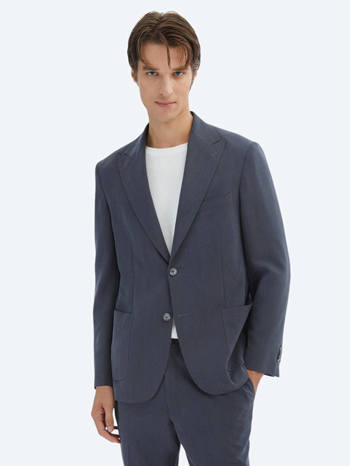 Antrasit Düz Modern Fit Takım Elbise