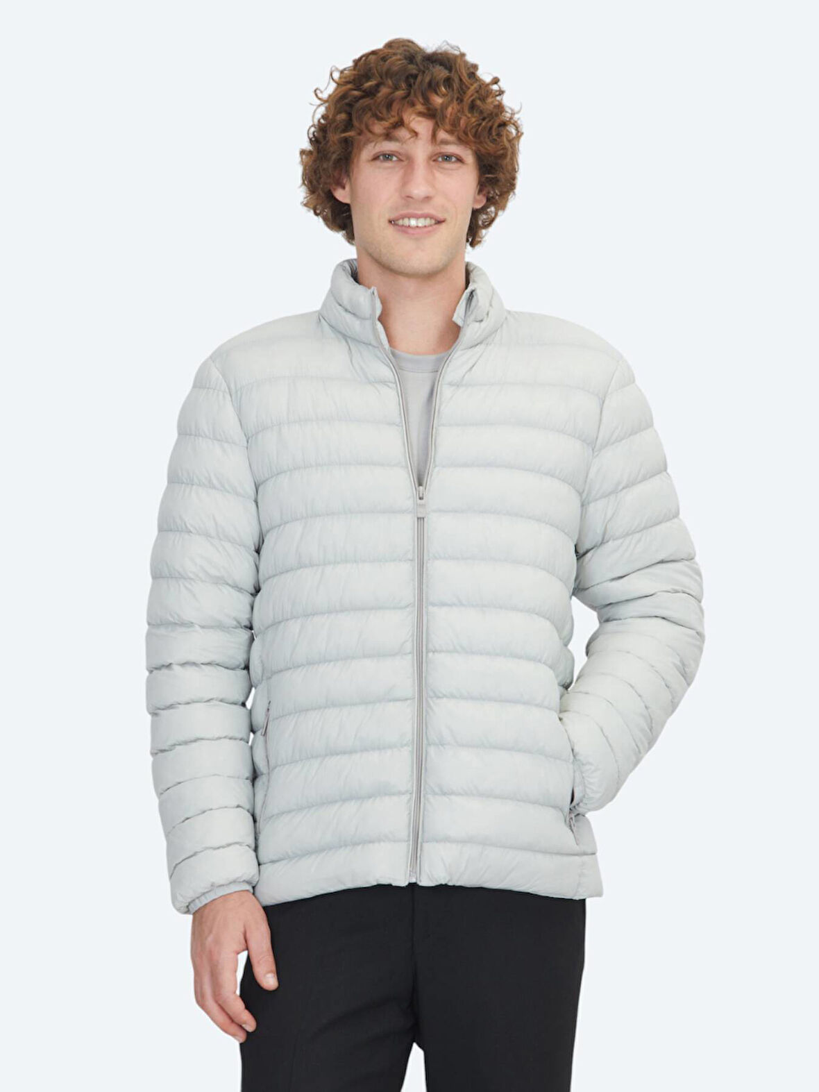 Taş Regular Fit Dik Yaka Casual Dokuma Mont