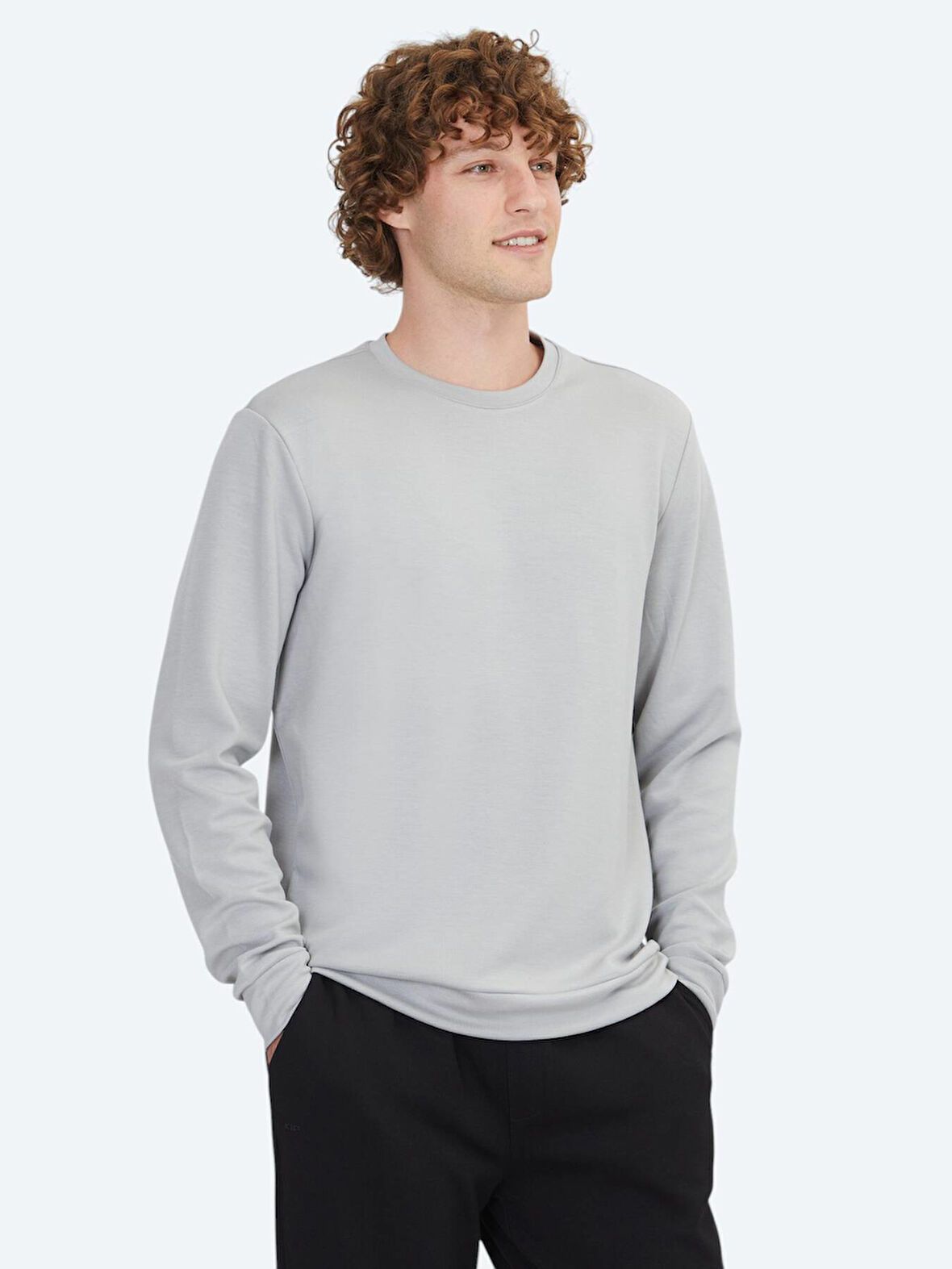 Gri Bisiklet Yaka Sweatshırt