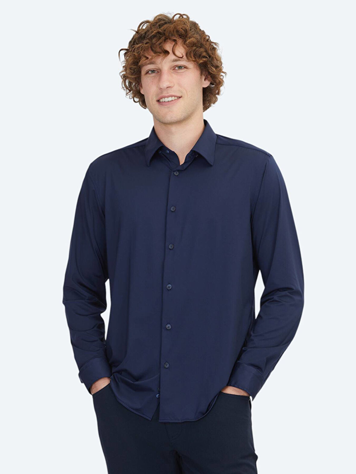 Lacivert Regular Fit Casual Gömlek