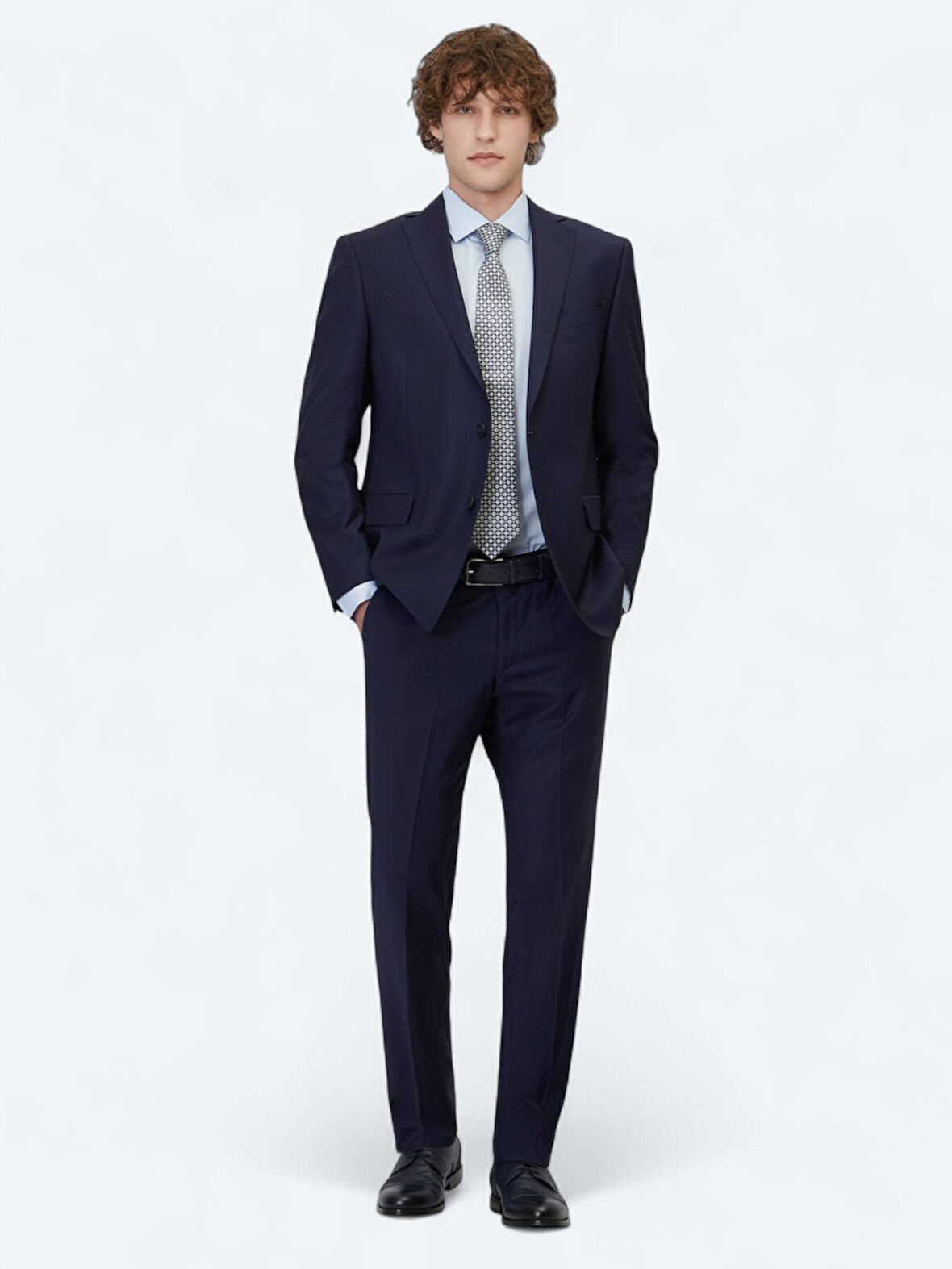 Saks Düz Regular Fit Yün Karışımlı Takım Elbise