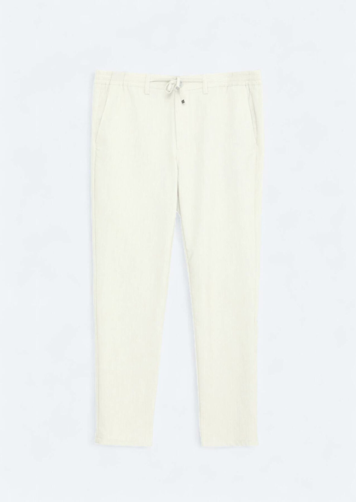 Açık Bej Düz Dokuma Jogging Fit Casual Pantolon