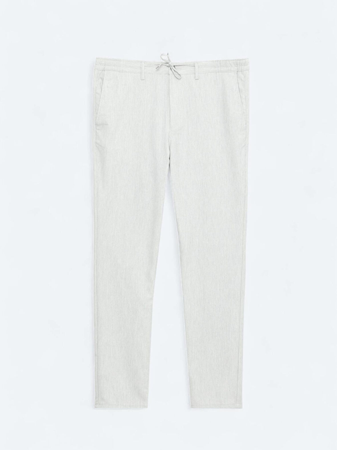 Gri Düz Dokuma Jogging Fit Casual Pantolon