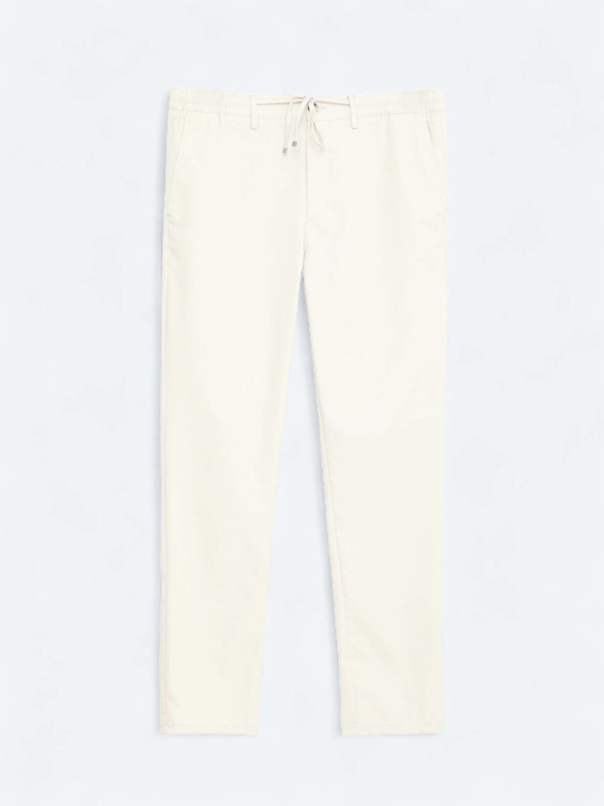 Açık Bej Düz Dokuma Jogging Fit Casual Pantolon