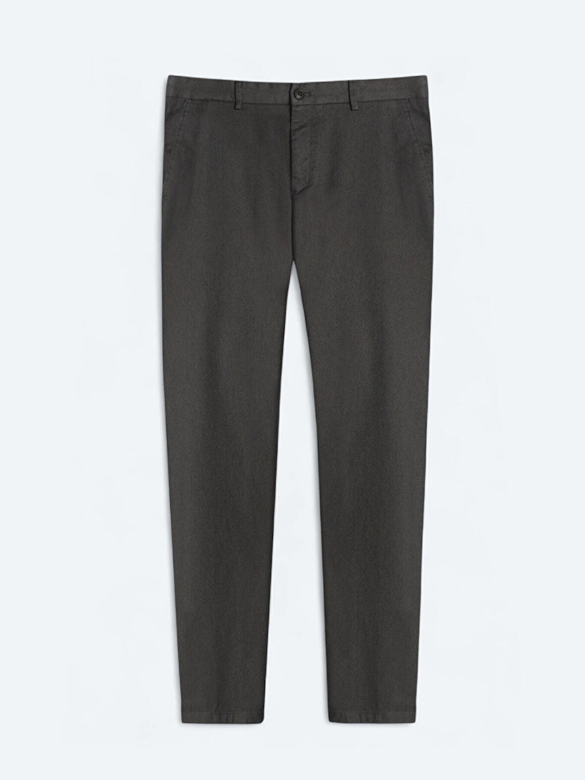 Haki Düz Dokuma Regular Fit Casual Pamuk Karışımlı Pantolon