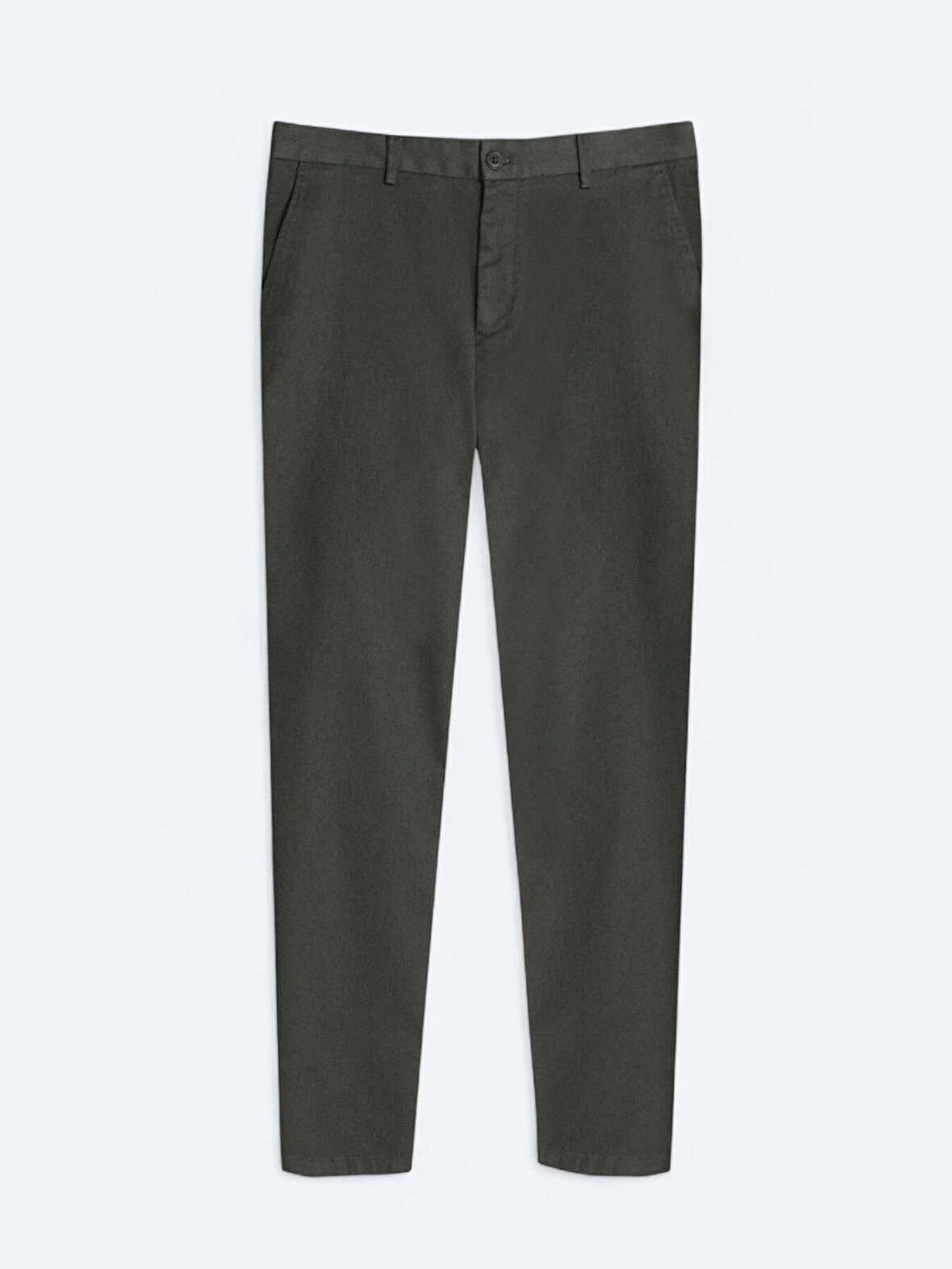 Açık Yeşil Düz Dokuma Regular Fit Casual Pamuk Karışımlı Pantolon