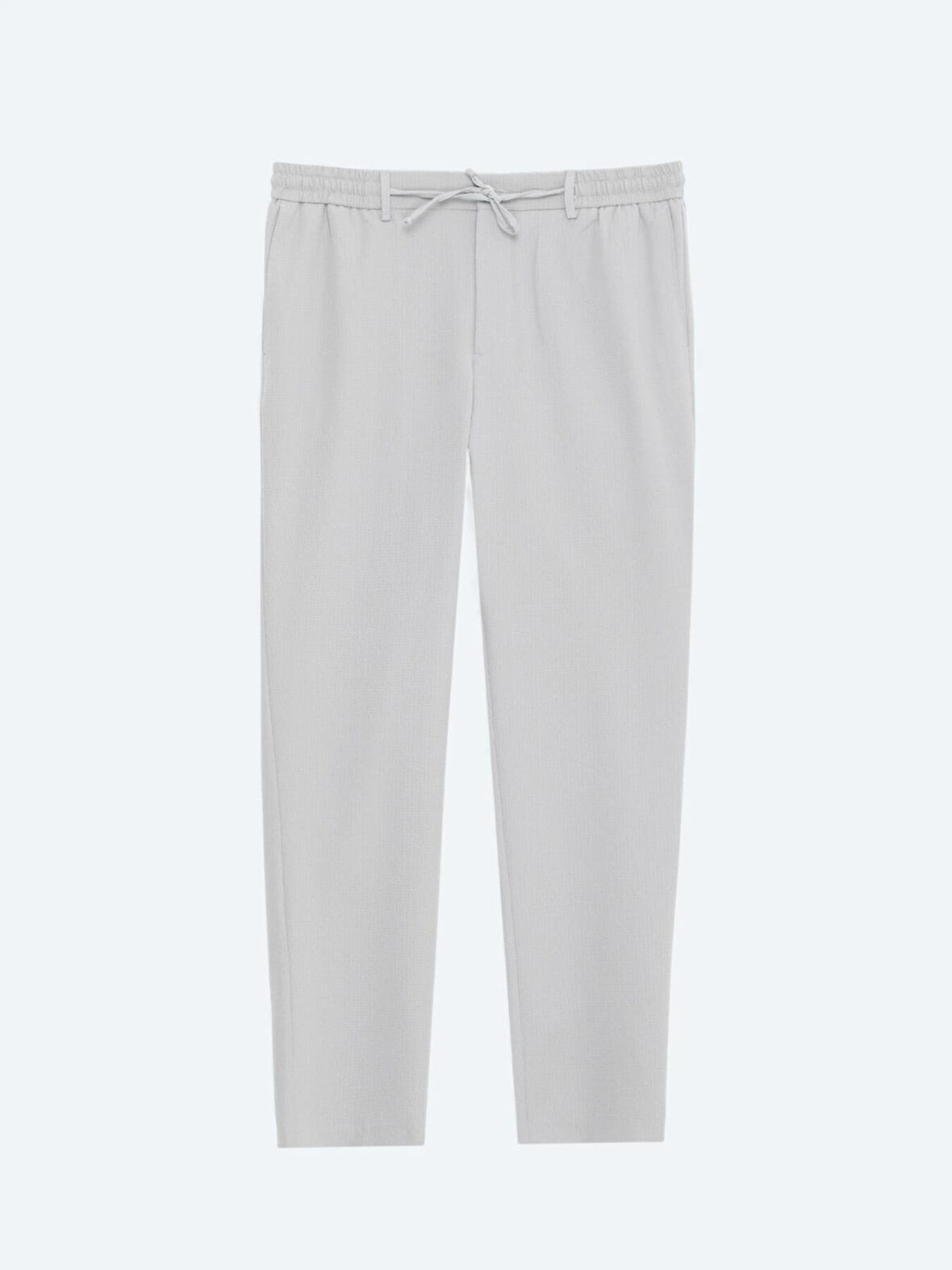 Gri Düz Dokuma Jogging Fit Casual Pantolon