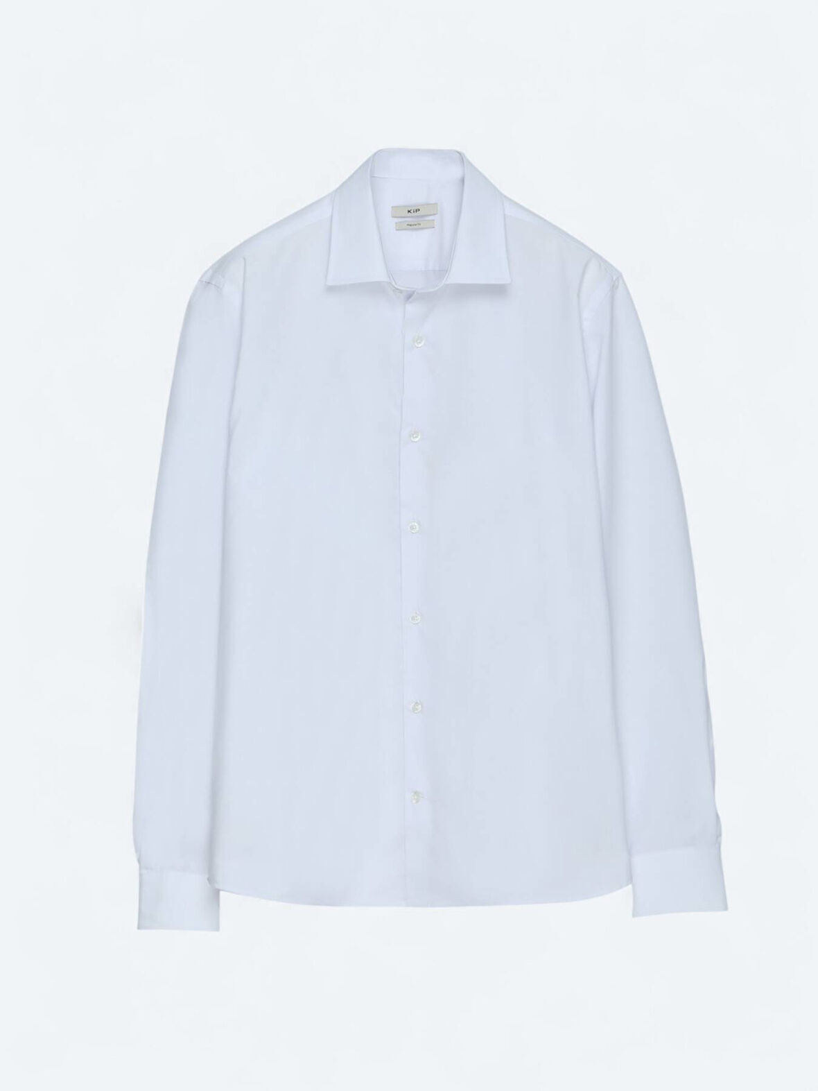 Beyaz Regular Fit Dokuma Klasik Pamuk Karışımlı Gömlek