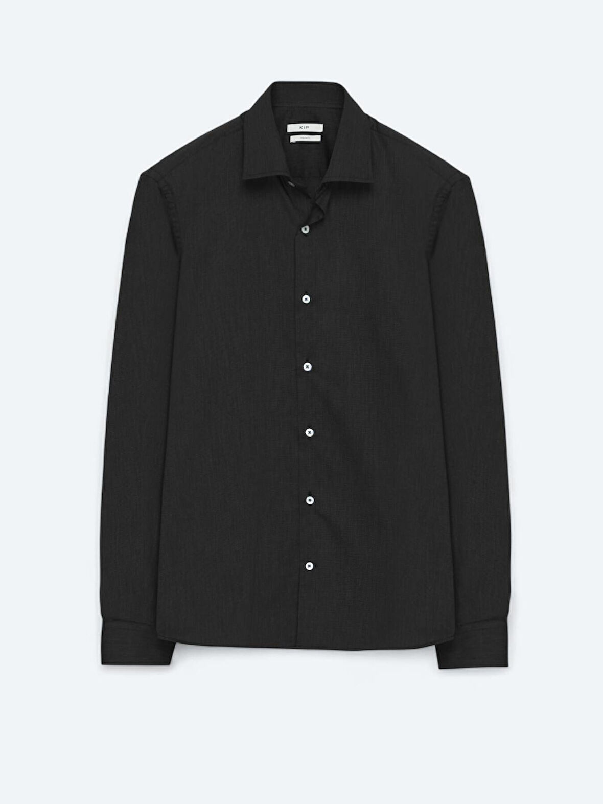 Siyah Regular Fit Dokuma Klasik Pamuk Karışımlı Gömlek