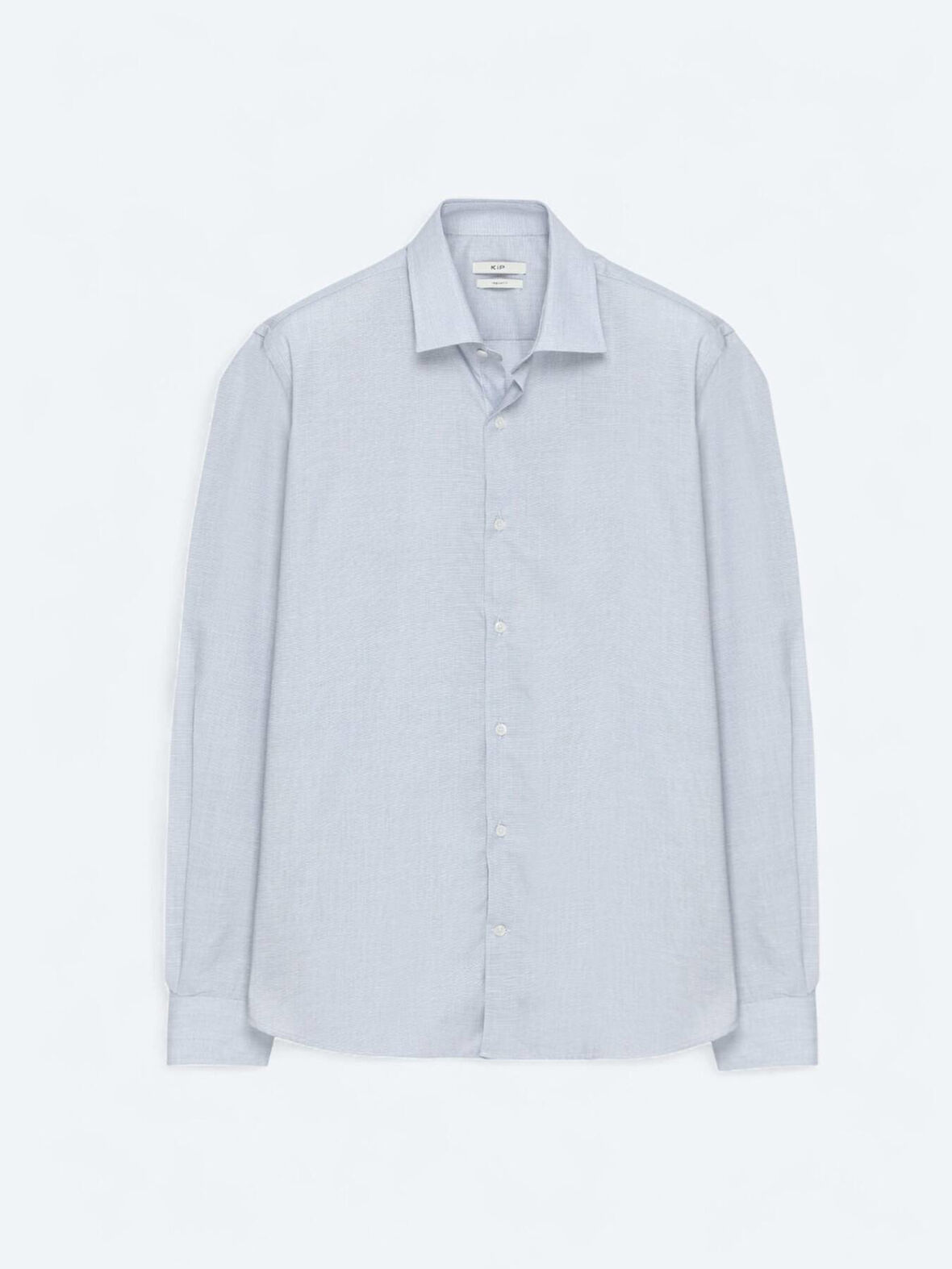 Gri Regular Fit Dokuma Klasik Pamuk Karışımlı Gömlek