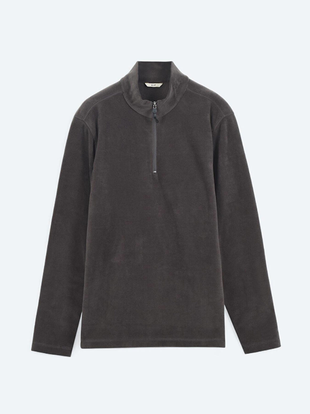 Antrasit Dik Yaka Düz Sweatshırt