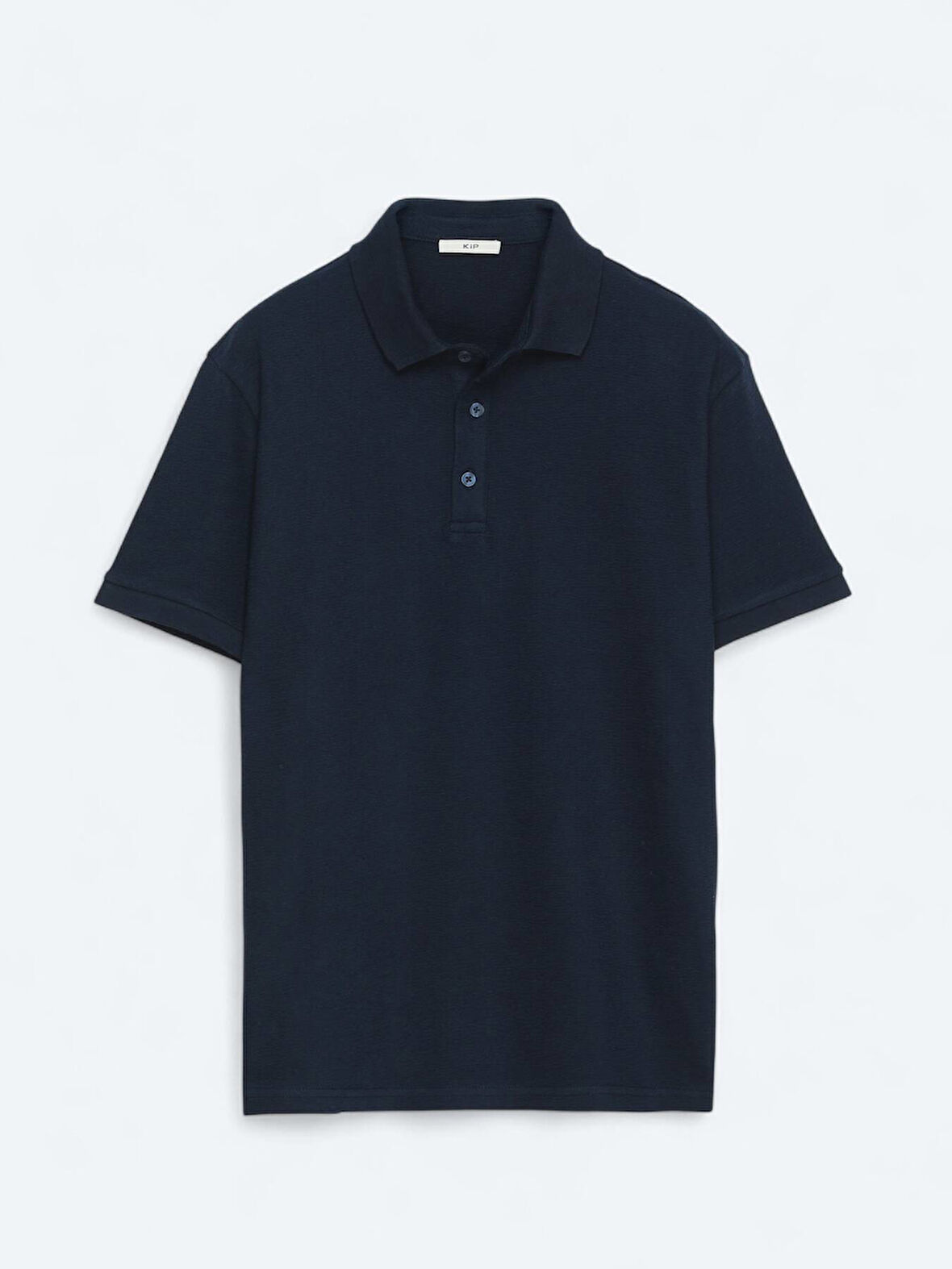 Lacivert Düz Polo Yaka %100 Pamuk T-Shirt