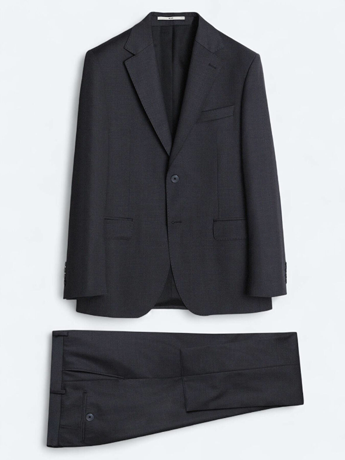 Gri Modern Fit Yün Karışımlı Takım Elbise