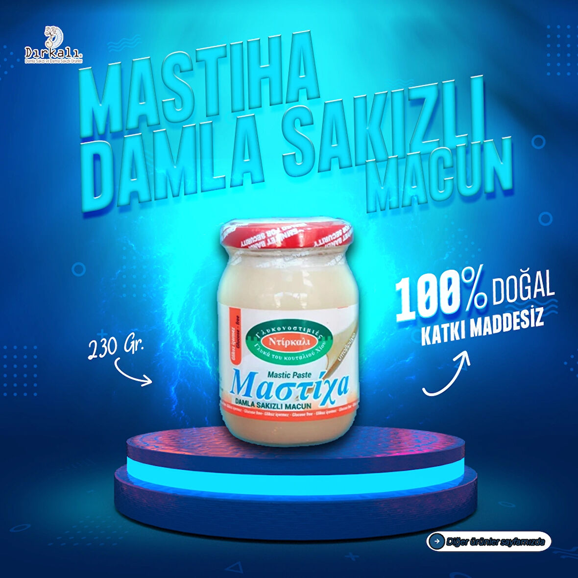 MASTIHA DAMLA SAKIZLI MACUN 230 g GLİKOZSUZ