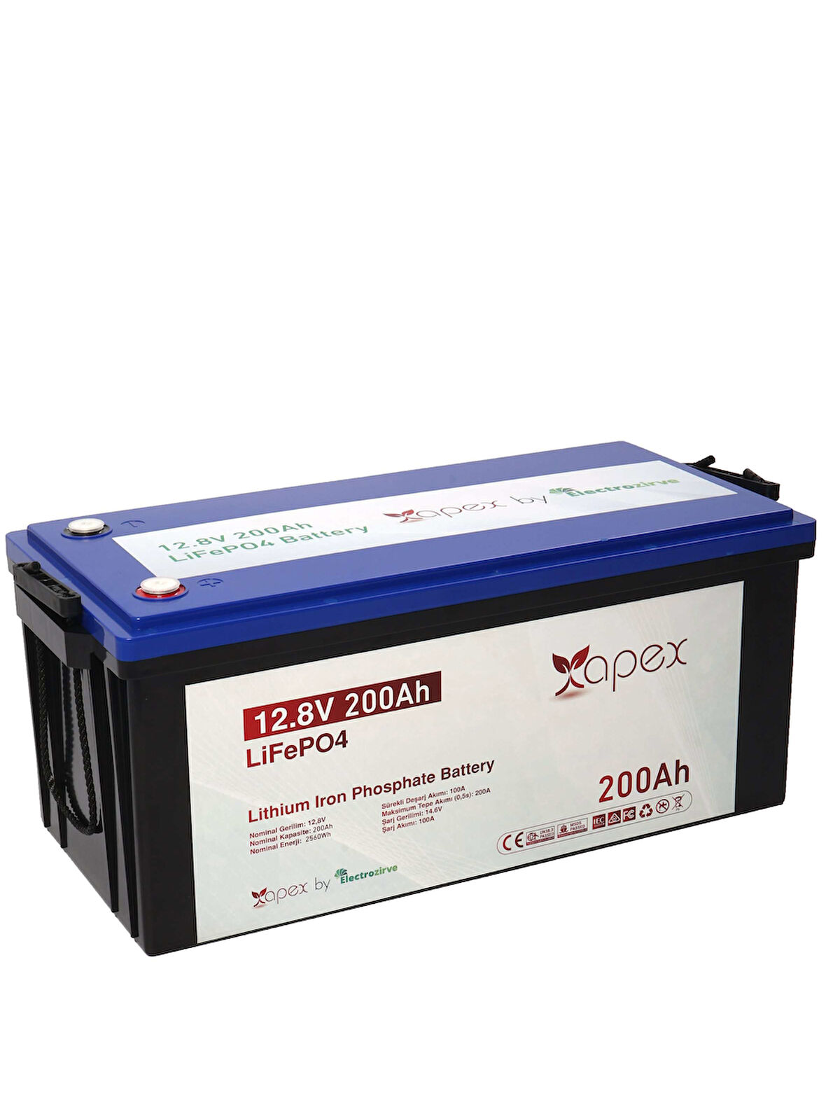 Apex 12.8V 200Ah Lityum Akü (LiFePO4)