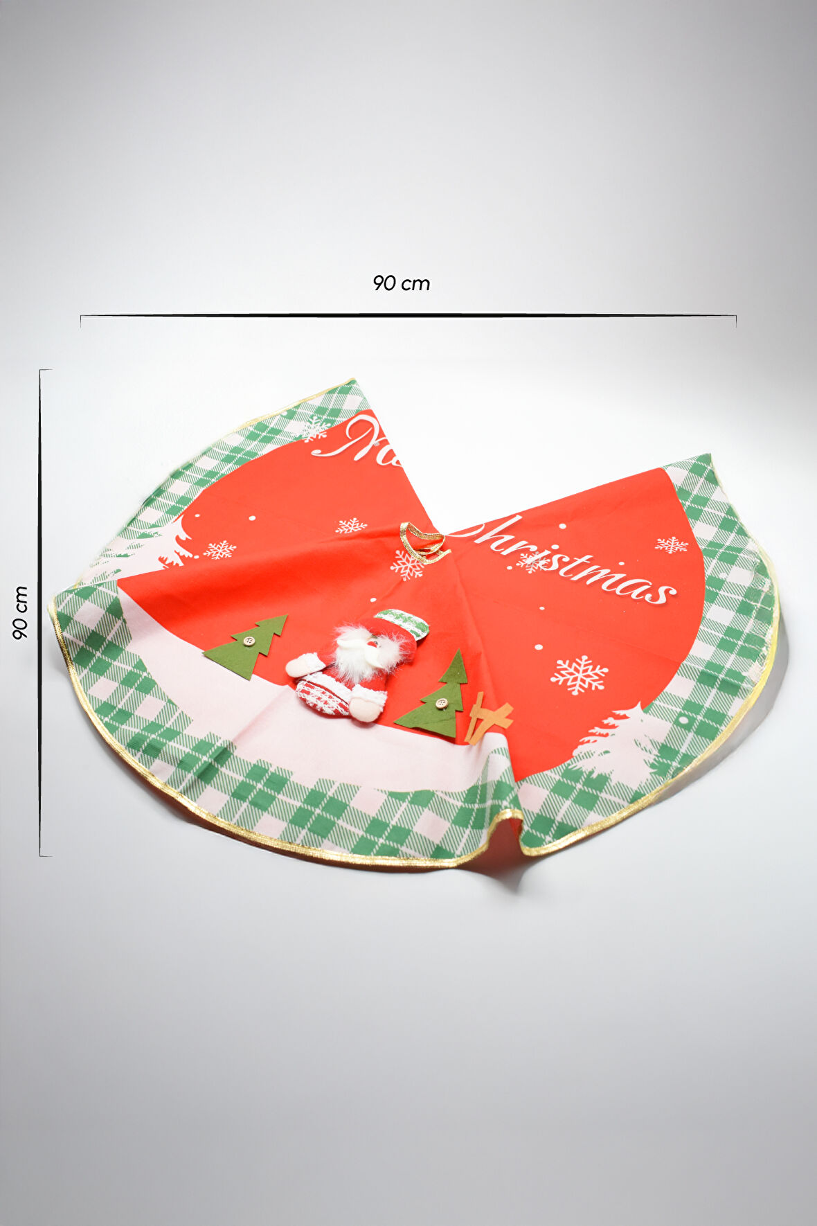 Waldern Premium Lüx Ağaç Örtüsü 90*90 CM Yeşil-Kırmızı