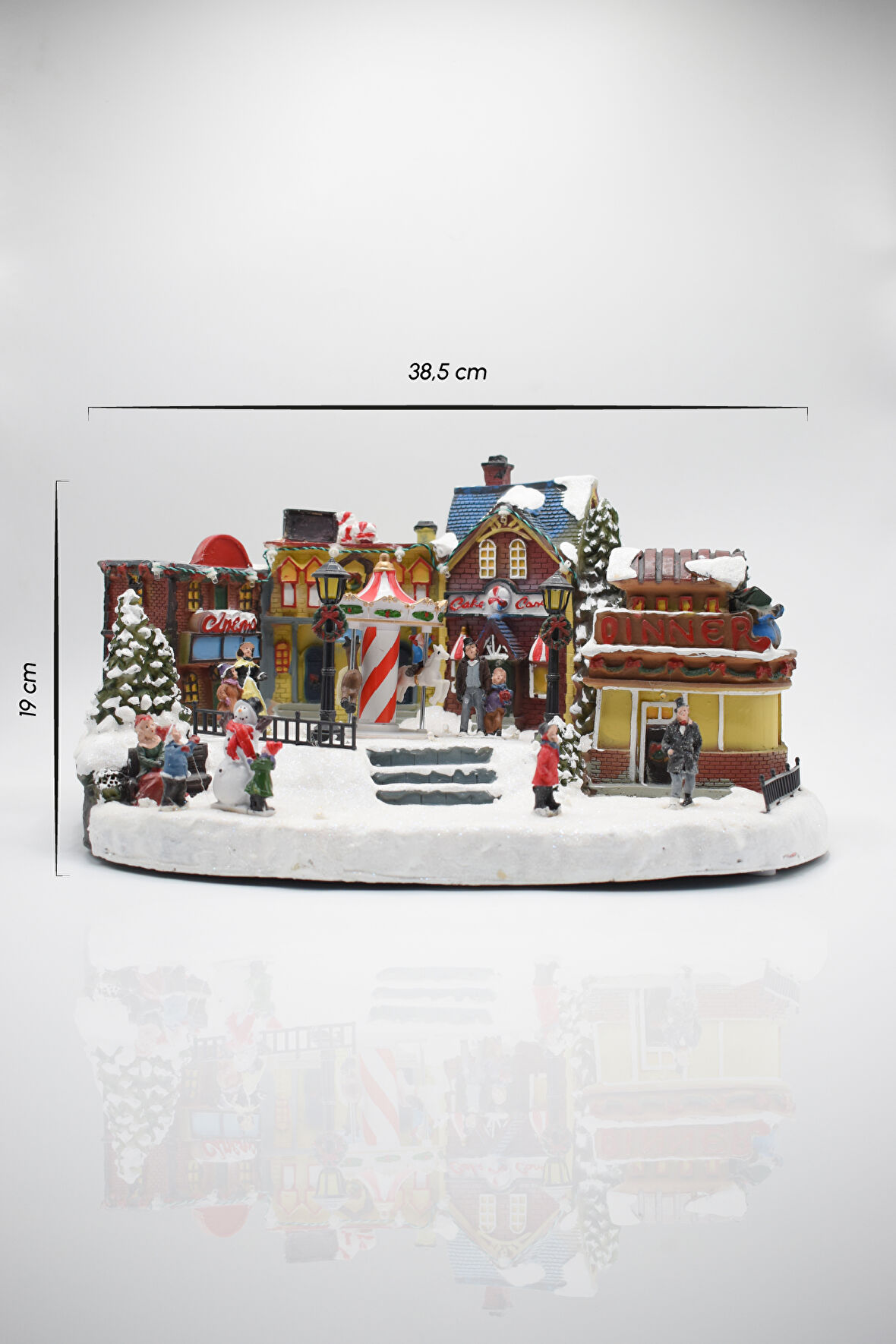 Waldern Premium Collection Dekoratif Noel Şehri Işıklı Süs 19*38 cm