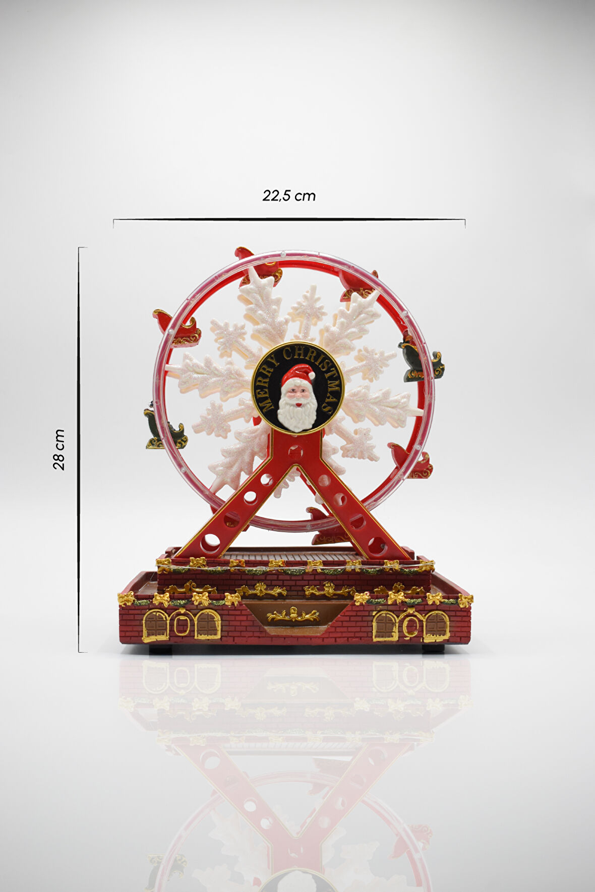 Waldern Premium Collection Dekoratif Yılbaşı Süs Müzikli Işıklı Dönme Dolap